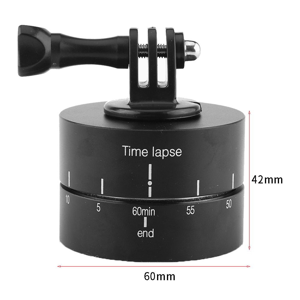 Kadimendium Rotating Tripod, Time Lapse Mount Metal 60 Minutes 360° Clockwise Setting Direction Black For Cameras