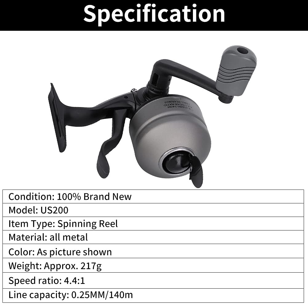 Keenso Fishing Reels Trigger, Us200 4.4:1 Luya Handbrake Reels Fishing Line Wheel Fishing Reel With Inside Line Closed Round