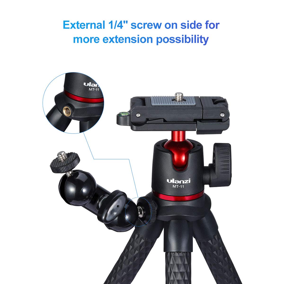 Ulanzi Camera Tripod, Mini Flexible Stand With Phone Holder W Cold Shoe Mount, 1/4'' Screw For Magic Arm, Universal For Iphone 16 15 14 Pro Max Xs Max X 8 Samsung Canon Nikon Sony Cameras