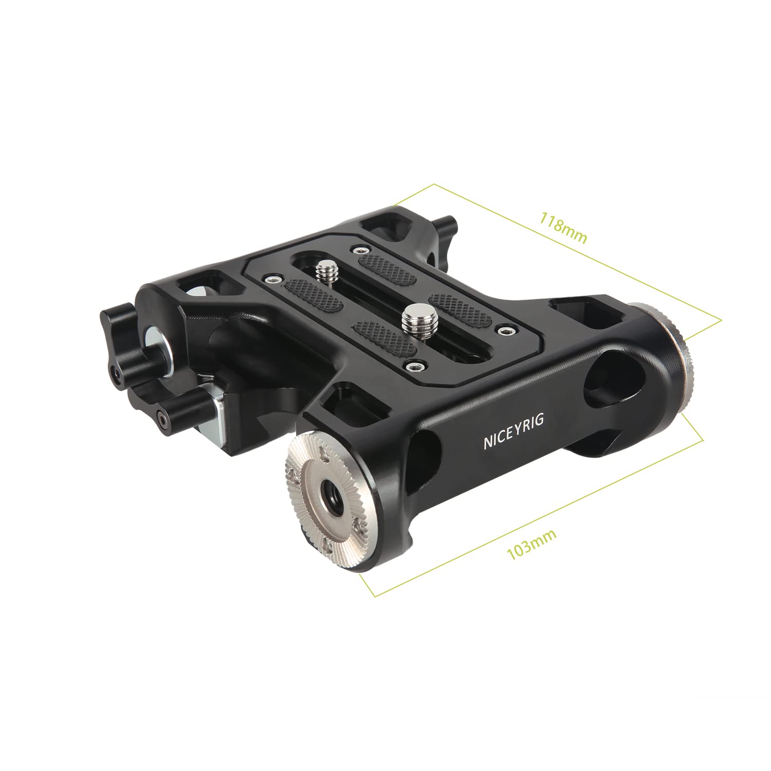 Niceyrig Rosette Mount 15Mm Rod Rail Baseplate With Dovetail Clamp For Arri Standard Bridge Plate, Applicable For Blackmagic Design Pocket Cinema Camera 6K Pro/6K G2, Cinema Camera, Camcorder - 512