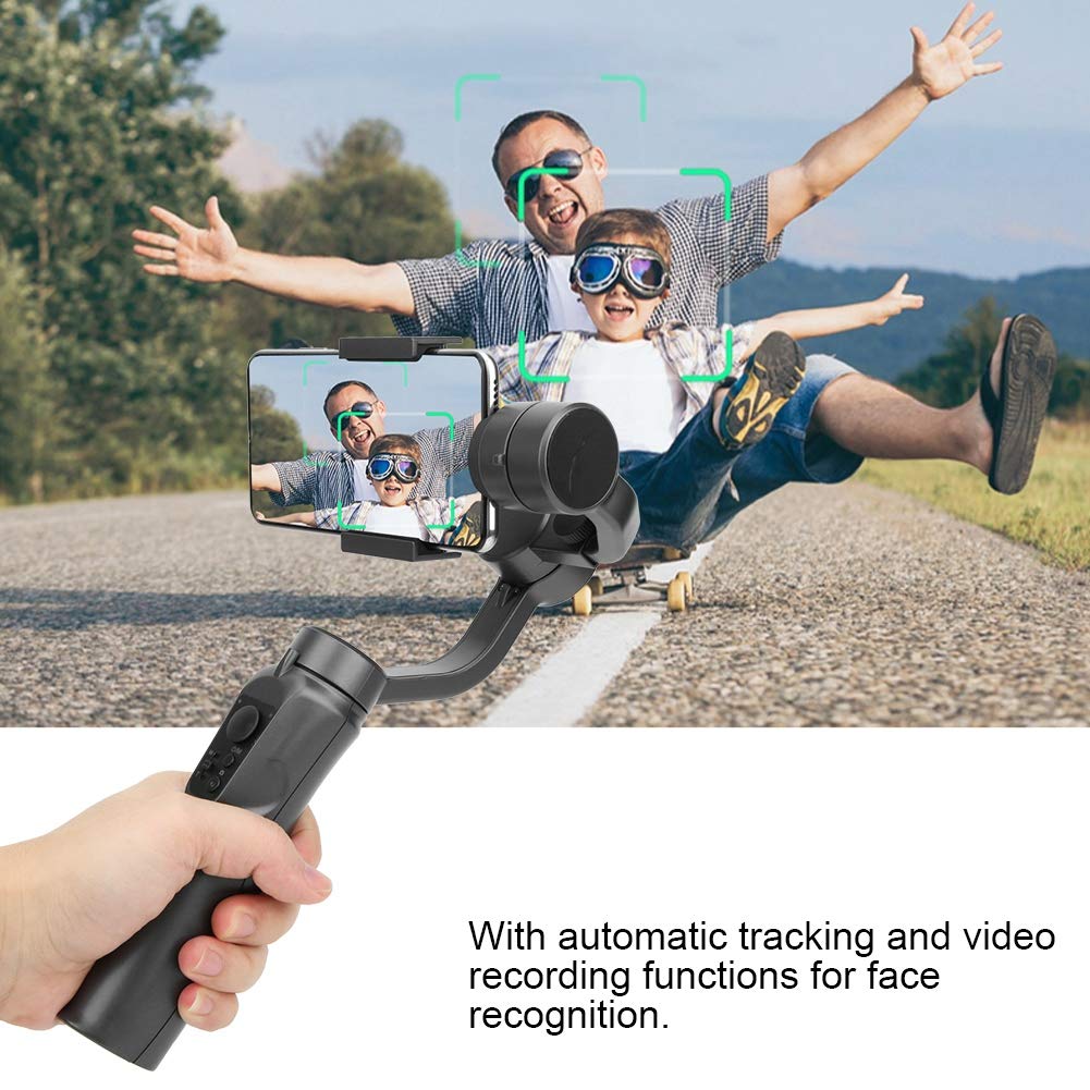 Asixxsix Face Recognition 3‑Axis Stabilizer, 3‑Axis Phone Stabilizer, Panoramic Mode Smart Tracks For Streaming Media Youtube