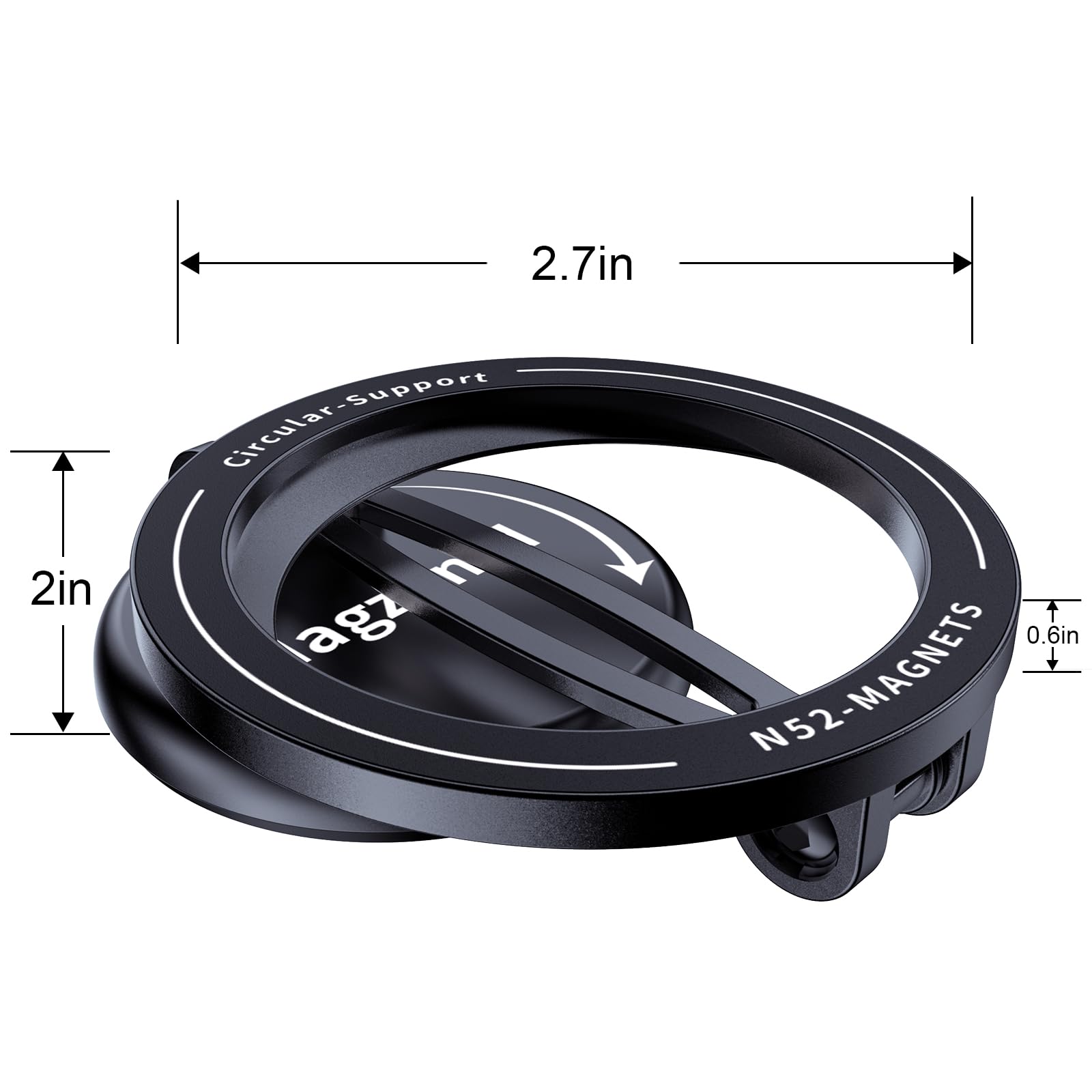 Magzurnd For Magsafe Car Holder, 17 Ultra-Strong Magnets, 360° Rotating Magnetic Phone Holder For Dashboard, Compatible For Iphone 15/14/13 Pro Max/Plus/Mini And Magsafe Cases