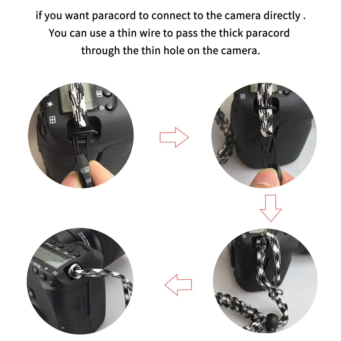 A Allzedream Allzedream Camera Wrist Strap Paracord Bracelet Adjustable For Dslr Binocular Cell Phone (Light Green White)