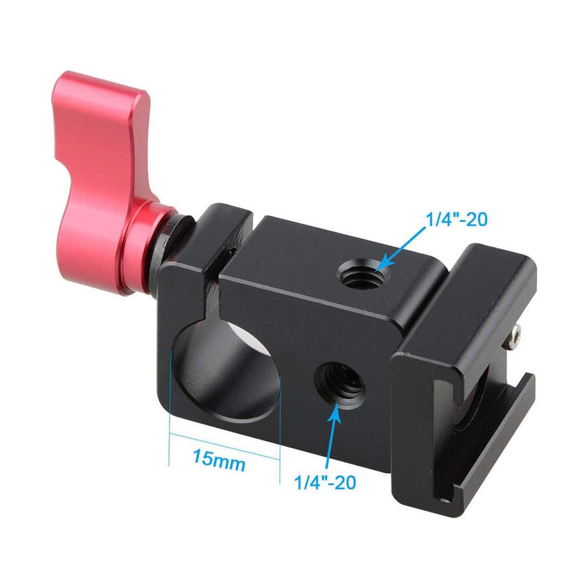 Camvate 15Mm Single Rod Clamp Articulating Cold Shoe Adapter For Dslr Rig Monitor Video Light - 0996