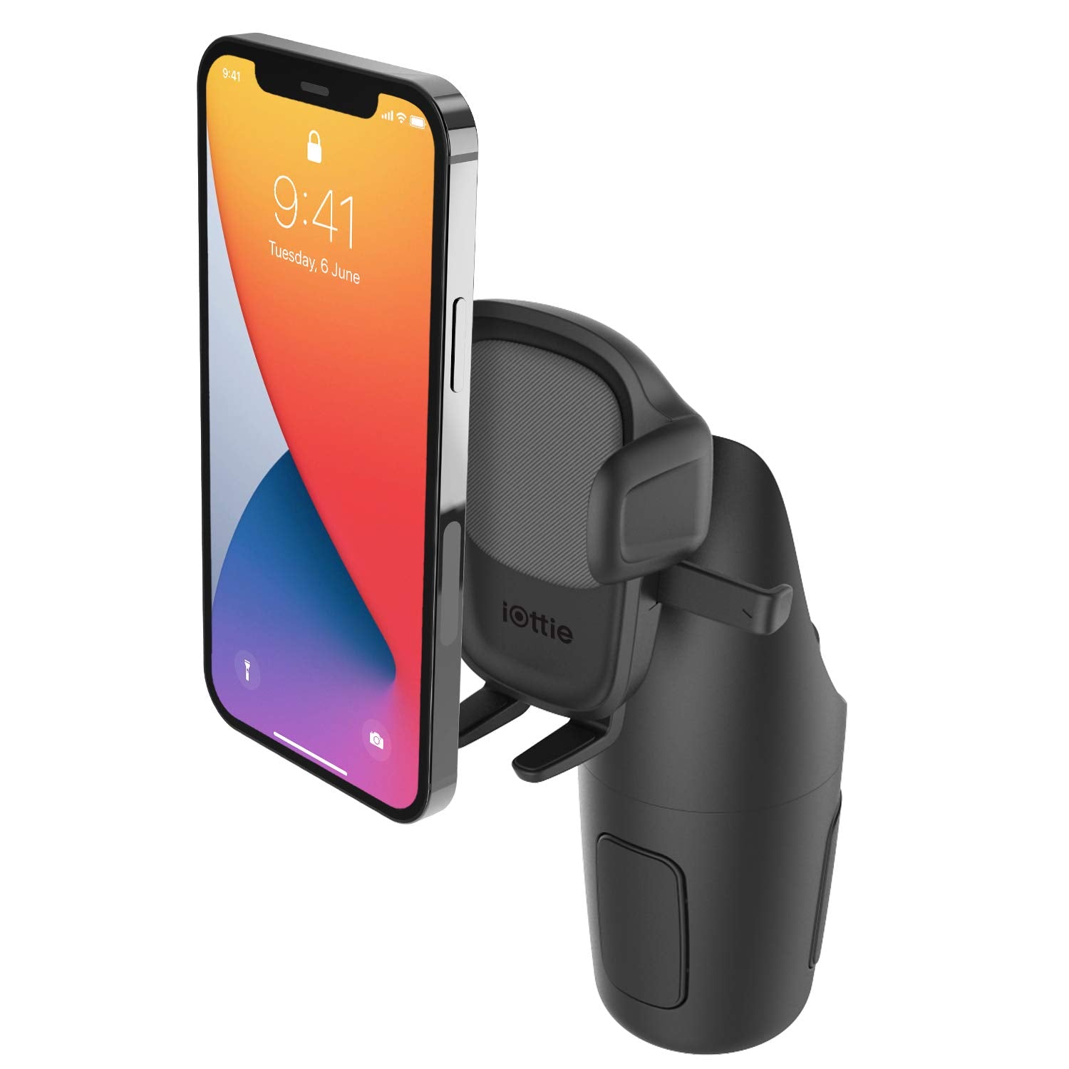 Iottie Easy One Touch 5 Cup Holder Mount - Universal Car Mount Phone Holder For Iphone, Google, Samsung, Moto, Huawei, Nokia, Lg, And All Other Smartphones