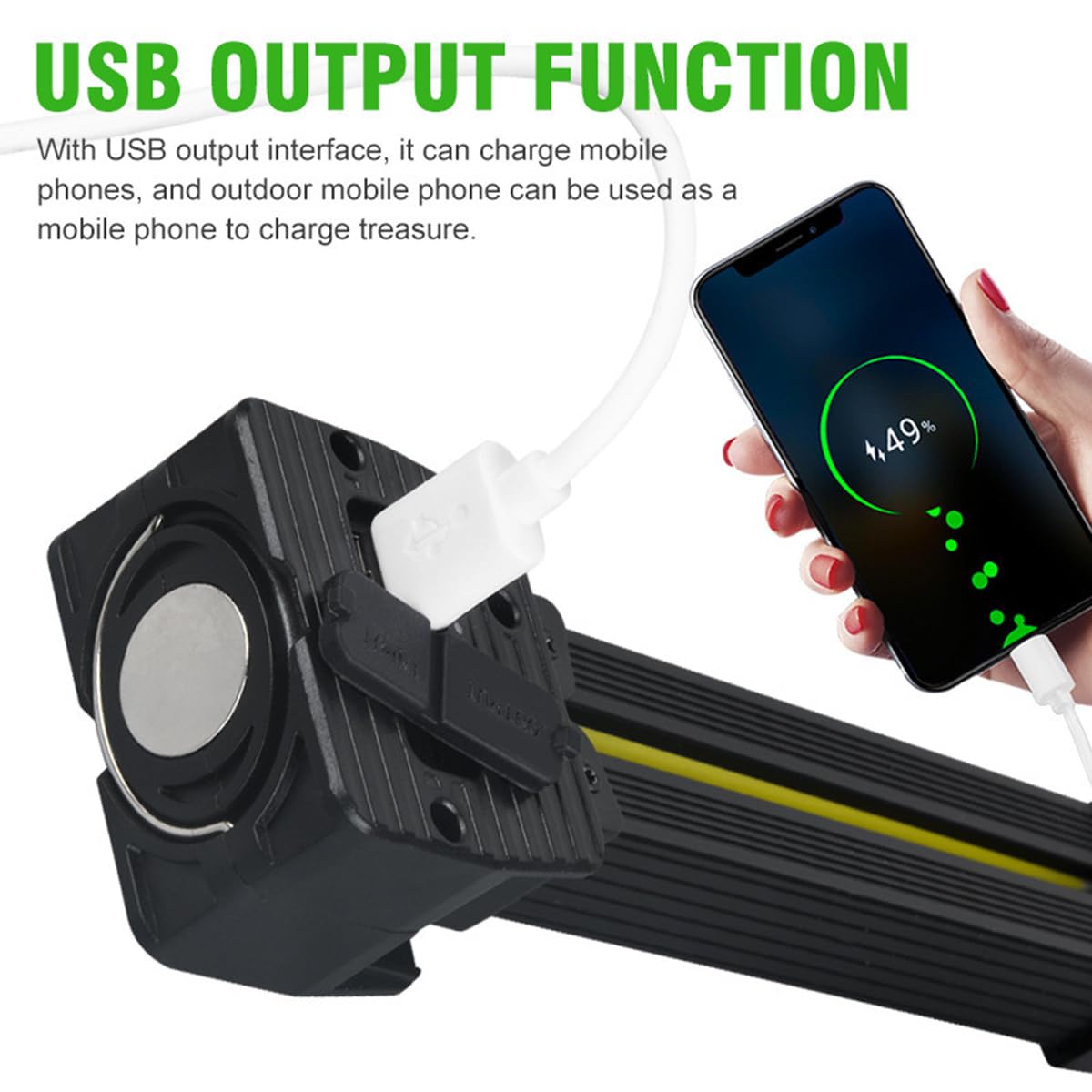 Chasefun Gym Lamp For Posing, Portable Magnetic Led Flashlight With Hanging Hook, 7 Speed Dimming, 180 Degree Folding, Usb Rechargeable Work Light, Camping Light For Bodybuilding, Photography, Outdoor