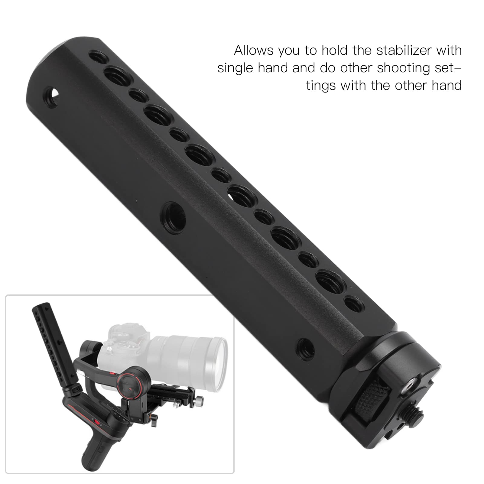 Agatige Stabilizer Handle Grip,Stabilizer Handle,Aluminum Alloy Hand Grip Extension Rod Holder With 1/4In 3/8In Screw Hole For Weebill 2 Stabilizer