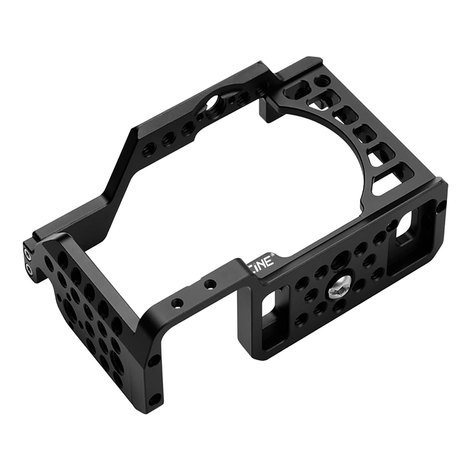 Topcine Camera Cage Video Stabilizer For Sony A6500 A6400 A6300 A6000 A6100 Cameas With Cold Shoe,Handle Locating Holes,Multiple 1/4" 3/8" Screw Holes (Single Cage)