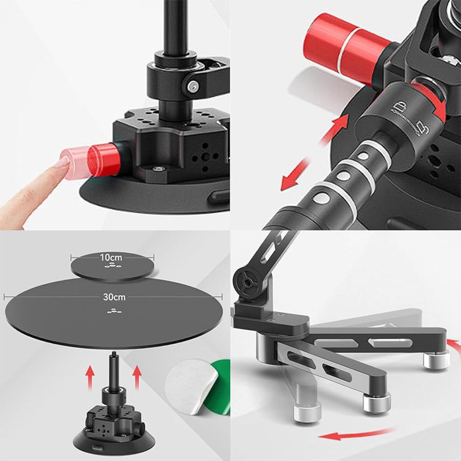 Drmoxin 360 Video Rotating Platform Kit,Adjustable Panoramic Rotating Shooting Stage Professional Video Stabilizers Video Rotating Platform For Filmmakers Videographers