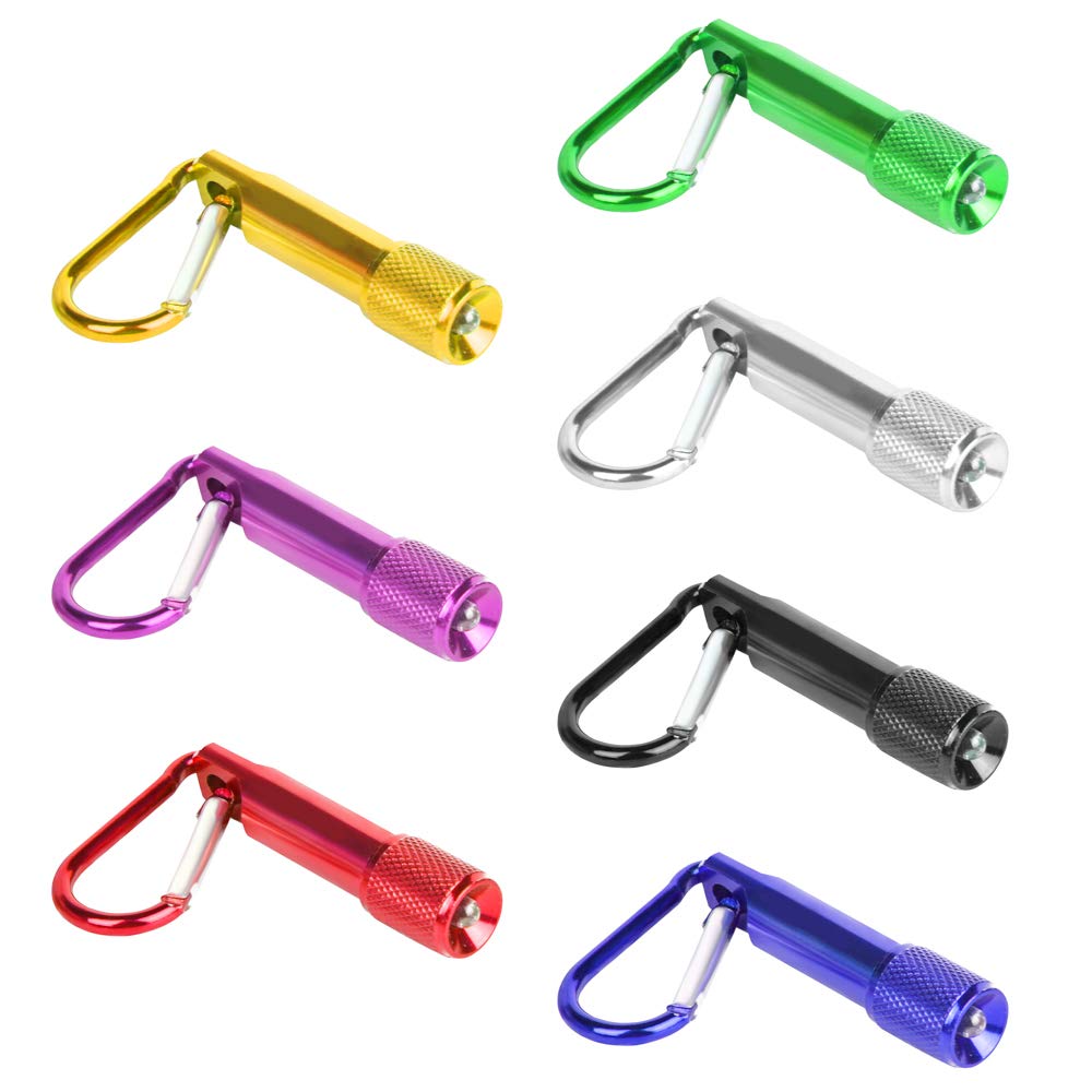 Proloso Mini Led Flashlight Keychains Portable Flashlight Keyring Carabiner Toys Bulk For Kids Party Favors Camping Hiking 15 Pcs