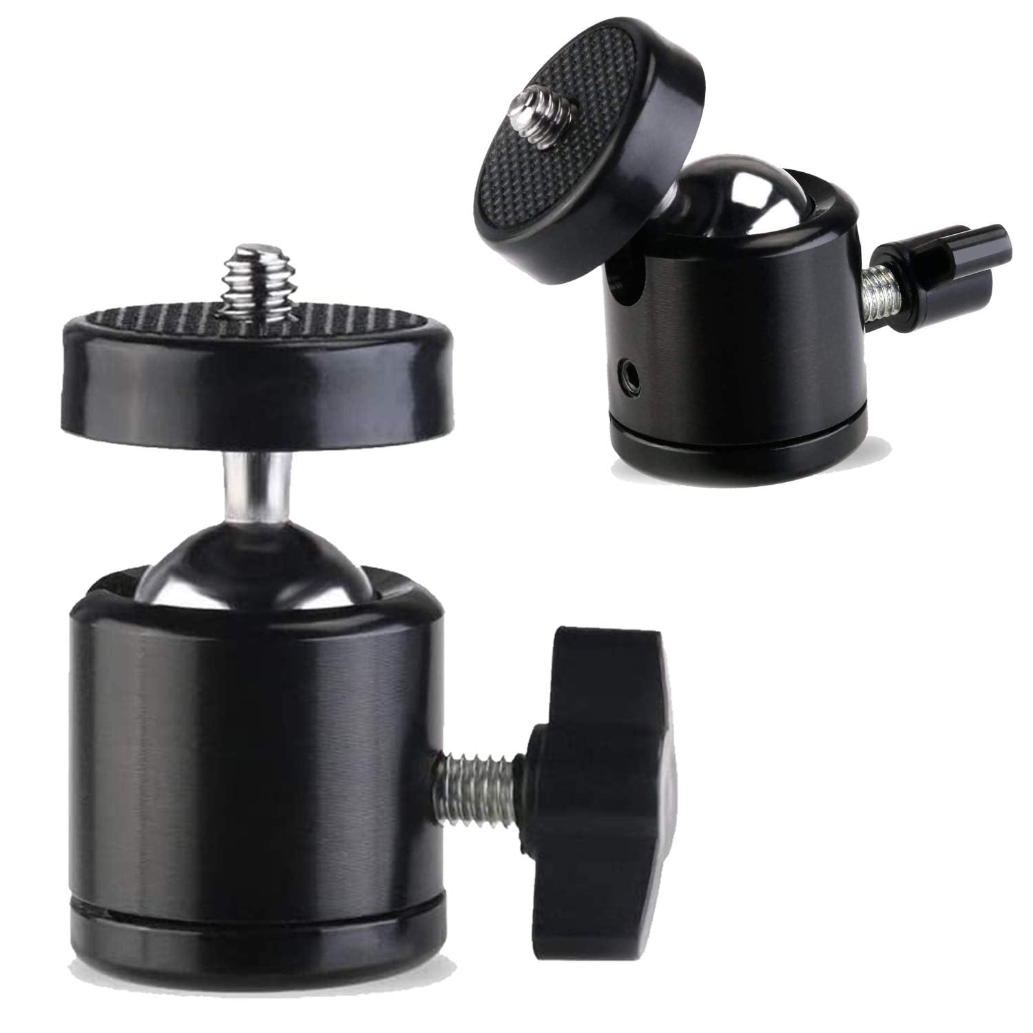 Eszkozta Universal 1/4" Swivel Mini Ball Head Screw Tripod Mount（2 Pack）, Eszkozta360 Degree Rotating Mount Base Adapter For Dslr Cameras Htc Vive Tripods Monopods Camcorder Light Stand…