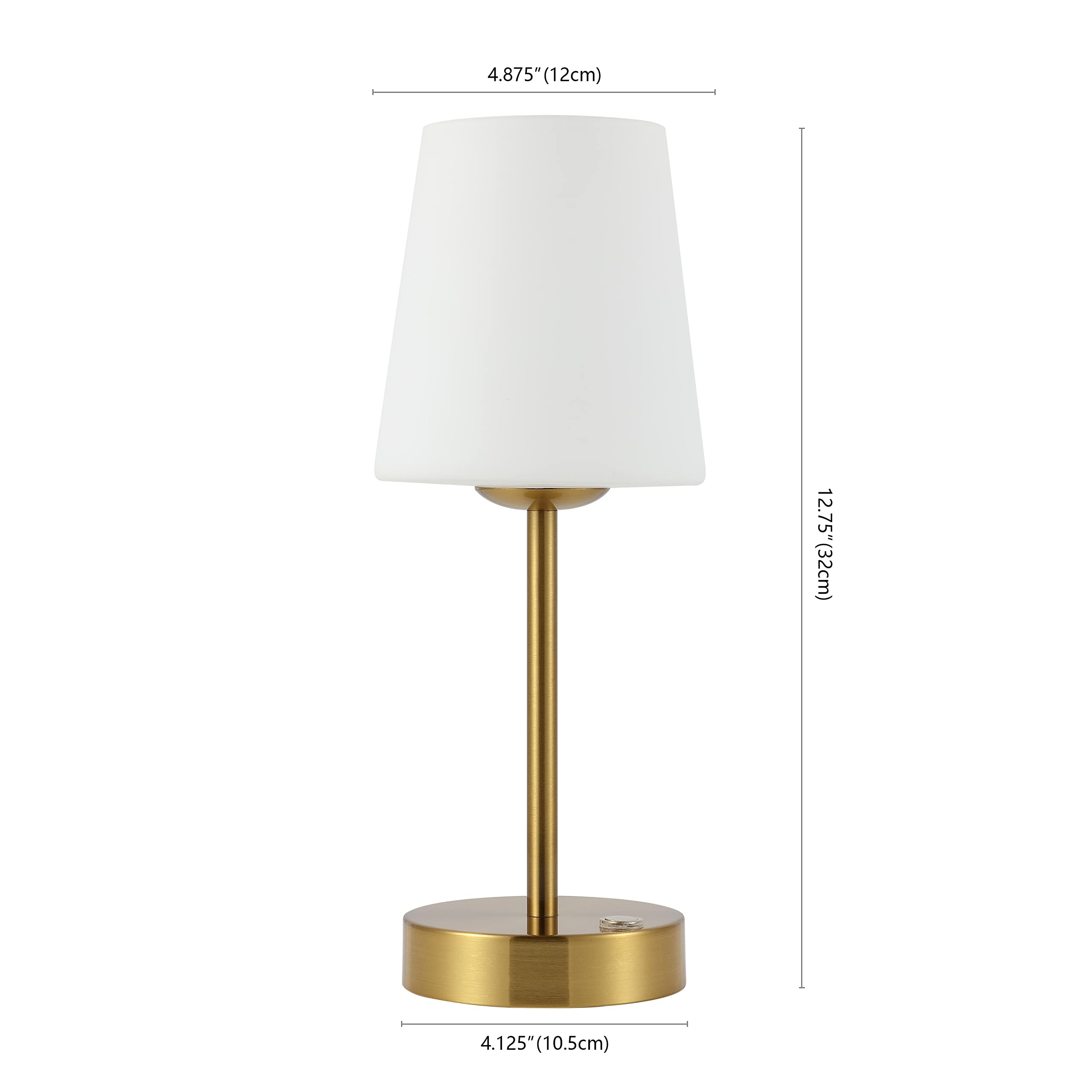 Jonathan Y Jyl7110C Carson 12.75" Modern Minimalist Iron Rechargeable Integrated Led Table Lamp Contemporary Bedside Desk Nightstand Lamp For Bedroom Living Room Office, Brass Gold/White