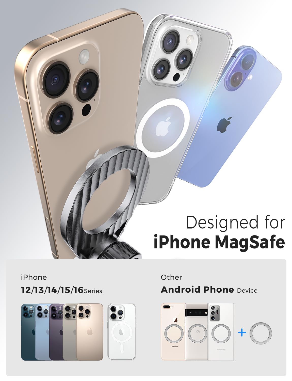 Esamcore Fits Magsafe Car Mount [2 Pack], Magnetic Phone Holder For Car Vent Strong N52 Magnets Air Vent Cell Phone Holder Clip For Iphone 16/15/ 14/13/ 12/ Pro Max