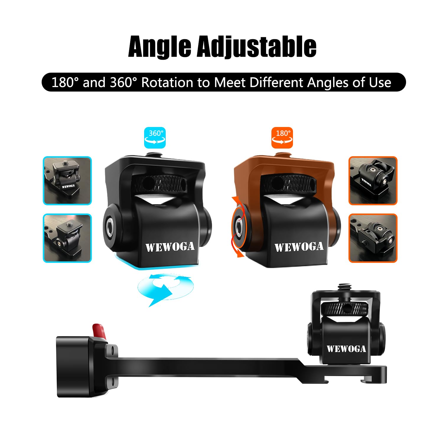 Wewoga Rs4 Phone Holder Aluminum Alloy Extension Handle Rs3 Monitor Mount W Phone Mount 1/4" Cold Shoe Compatible For Dji Ronin S4/Rs4 Pro/Rs3/Rs3 Pro/Ronin S3 Mini/Ronin Rs2/Rsc2 Gimbal Stabilizer
