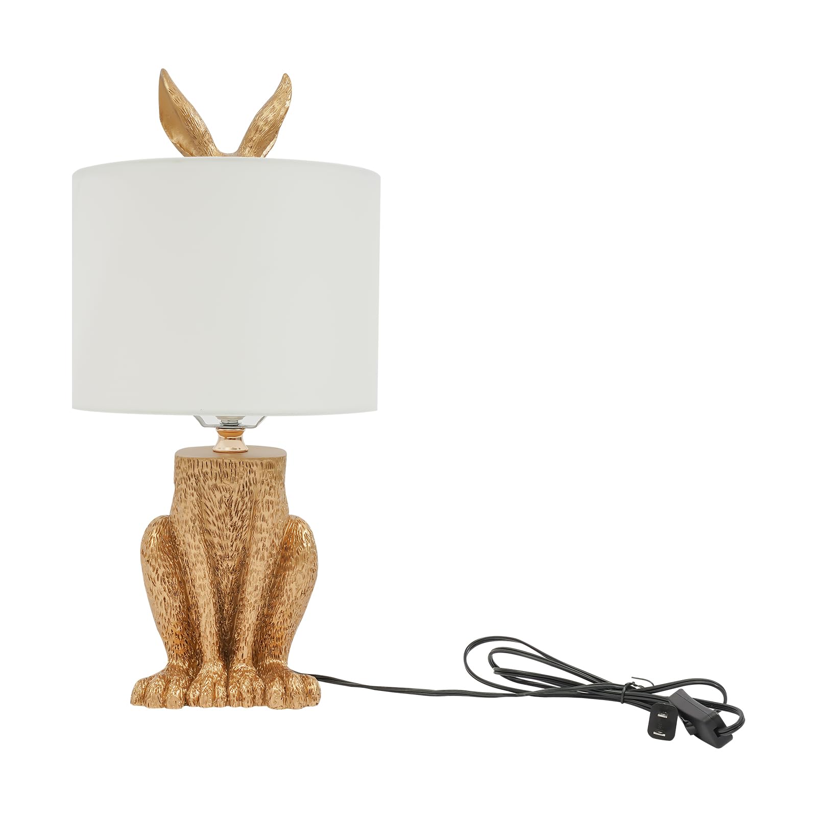 Lxrnqcey Rabbit Table Lamp, Modern Golden Rabbit Table Lamp, 110V Light Decoration Led Nightlight For Living Room Dining Room Study Room Desk (Bulb Not Included)