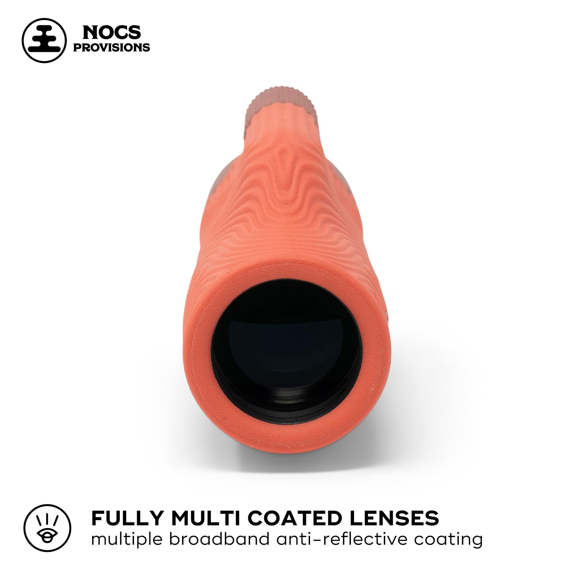 Nocs Provisions Field Tube 8X32 Waterproof Monocular, 8X Magnification Telescope, Bak4 Prism, Wide Field Of View For Bird Watching, Backpacking & Wildlife Viewing - Coral Red