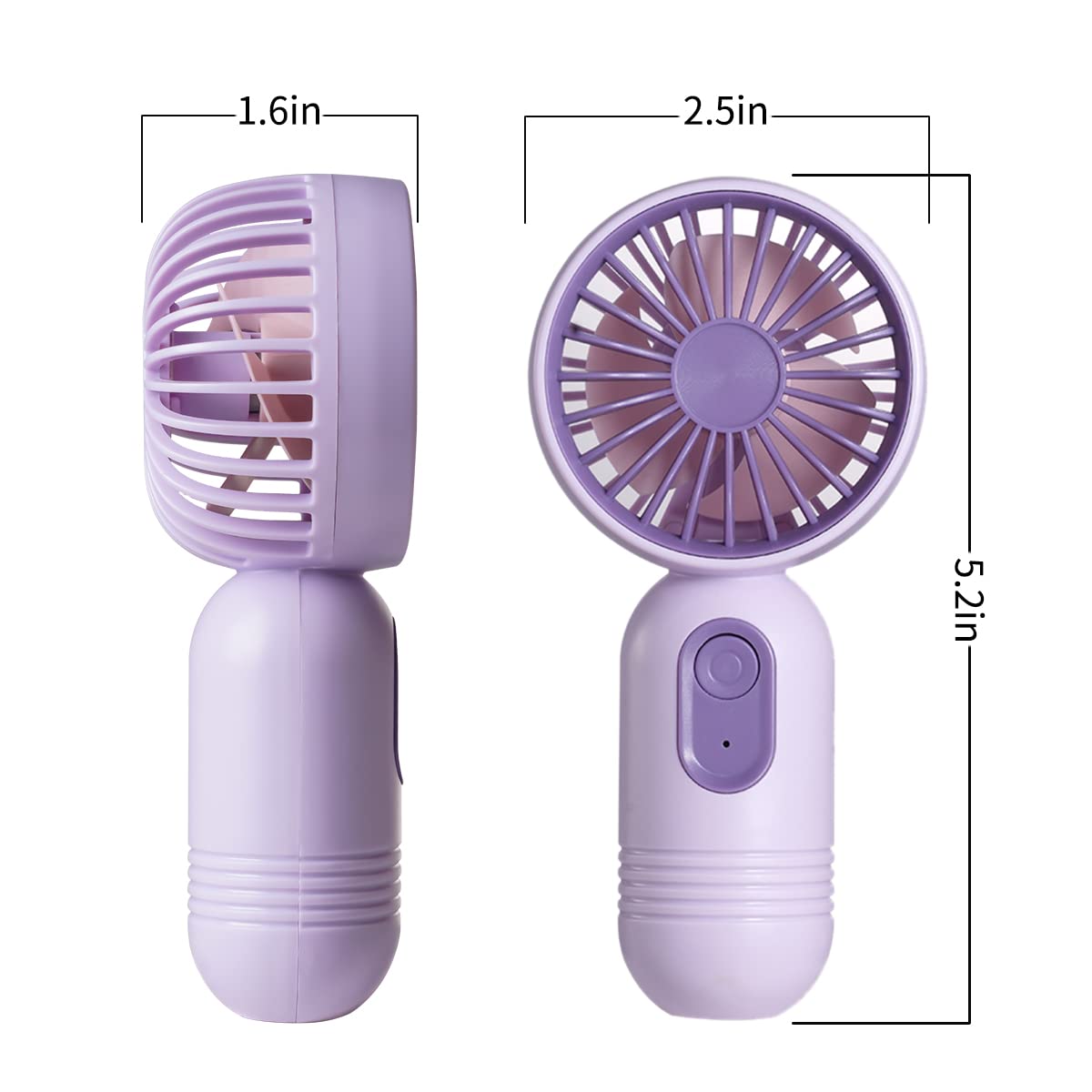 Mini Portable Fan 3 Pack, Cute Handheld Battery Operated Lightweight Small Personal Fan With 3 Speed