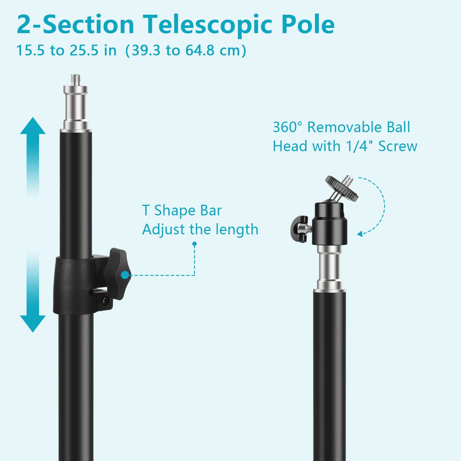 Tinpops Camera Desk Mount, 21-41.5'' Adjustable Desktop C-Clamp Mounting Stand, Aluminum Tabletop Light Stand With 1/4'' Screw Tip For Dslr Camera, Photography Video Light, Live Streaming