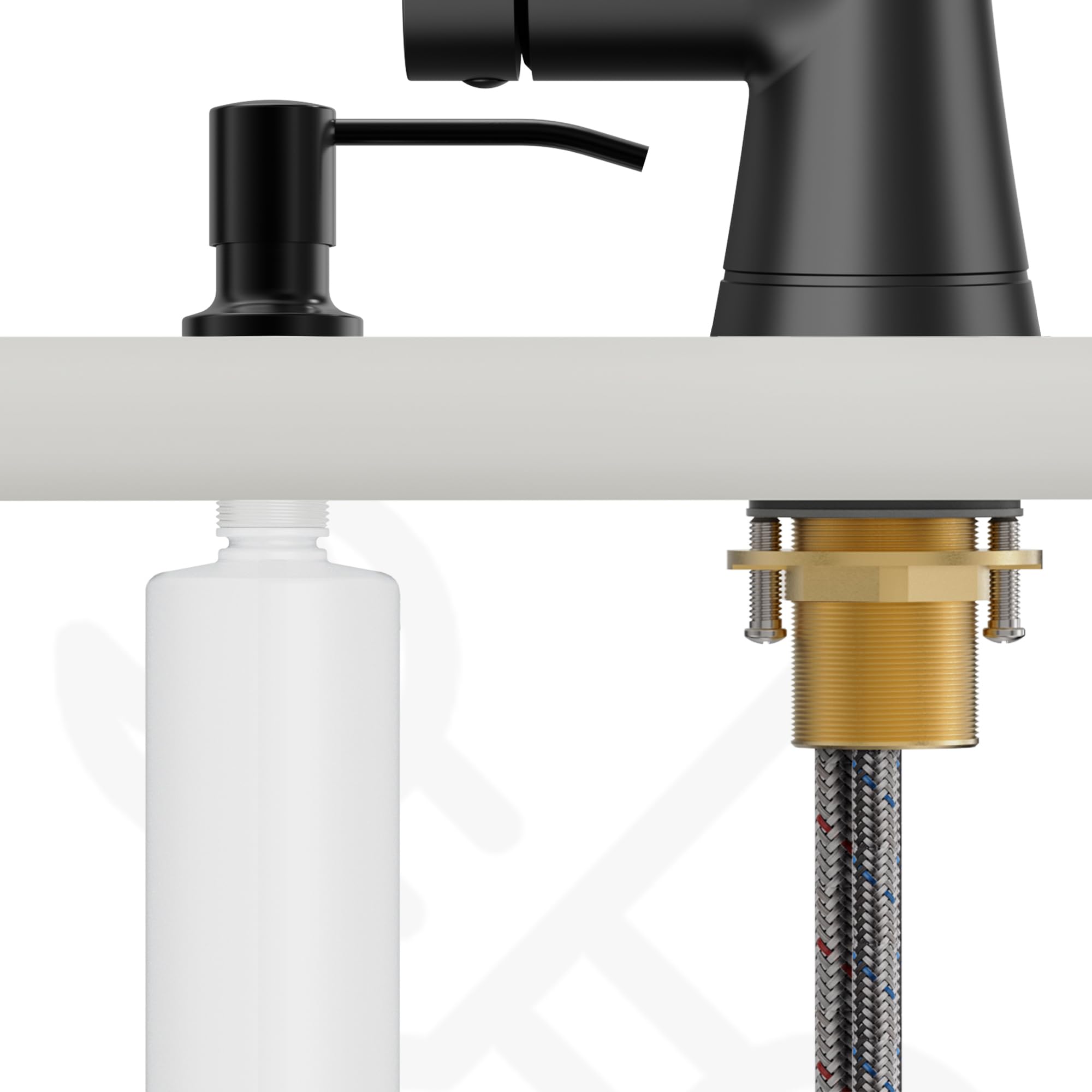 Arrisea Matte Black Kitchen Sink Faucet With Soap Dispensor, Stainless Steel Kitchen Faucets 3 With Modes Pull Down Sprayer Faucet For Bar Laundry Rv Utility Sink