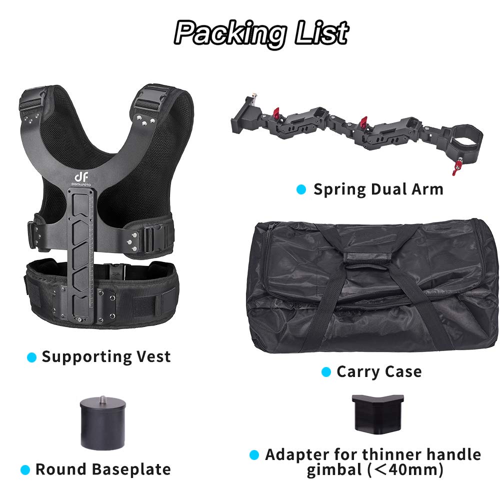 Df Digitalfoto Thanos 4.5-11 Lbs Universal Video Camera Gimbal Support Vest Arm Stabilizer System Compatible With Ronin S Dji Rs3/Rs4/Rs 4 Pro/Rs2/Rsc2, Zhiyun Crane 2 Moza Air 2 Feiyu Ak2000 Etc