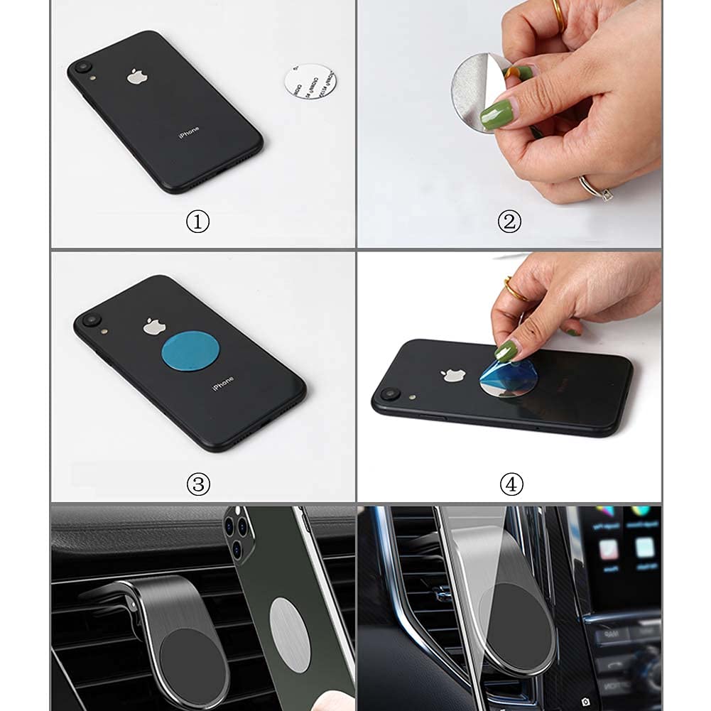 Anrachel Universal Metal Plate With Adhesive For Magnetic Car Phone Holders, Wall, Magnets. Round Disk Iron Sheets,Silver(20 Pack)
