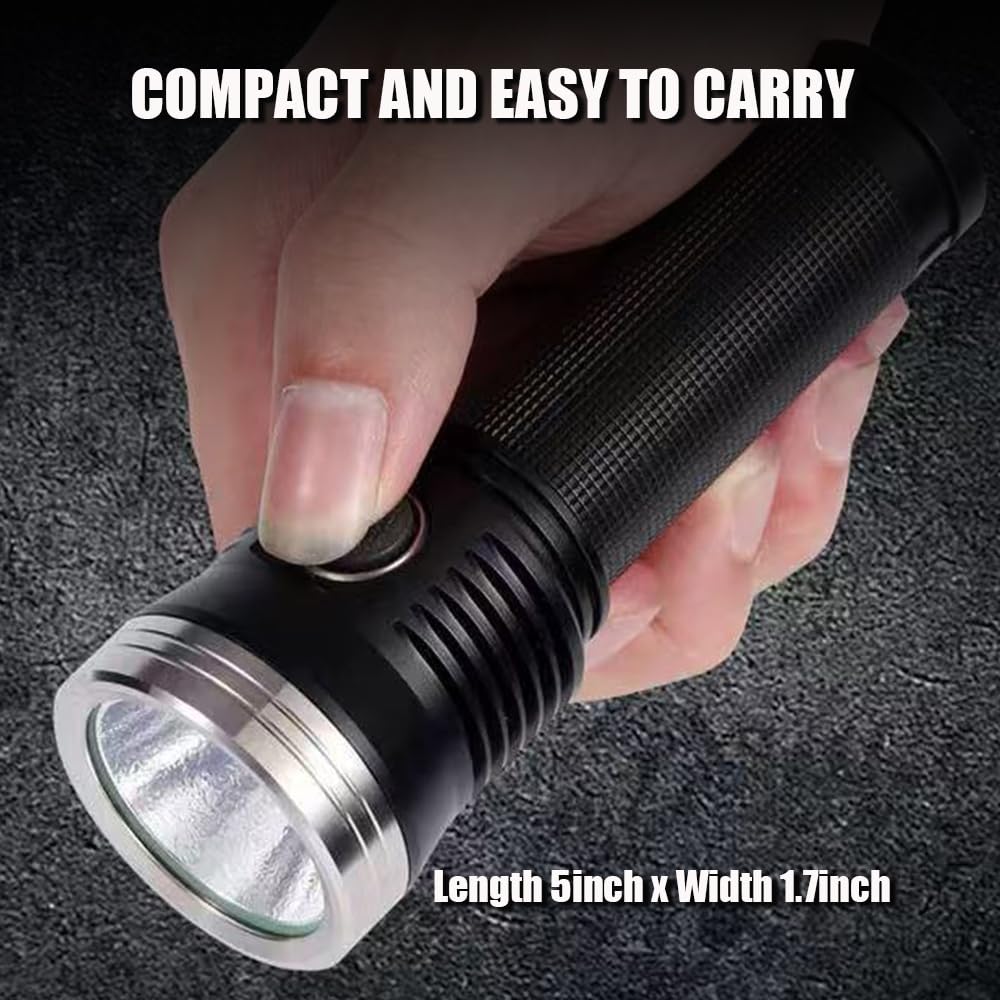 Saoprkler 6000 Lumen Tactical Flashlight Ak01 Rechargeable Edc Flashlight (820Yds/35Min Turbo) Ip68 Waterproof W/Strobe - Duty-Grade Law Enforcement & Survival Gear