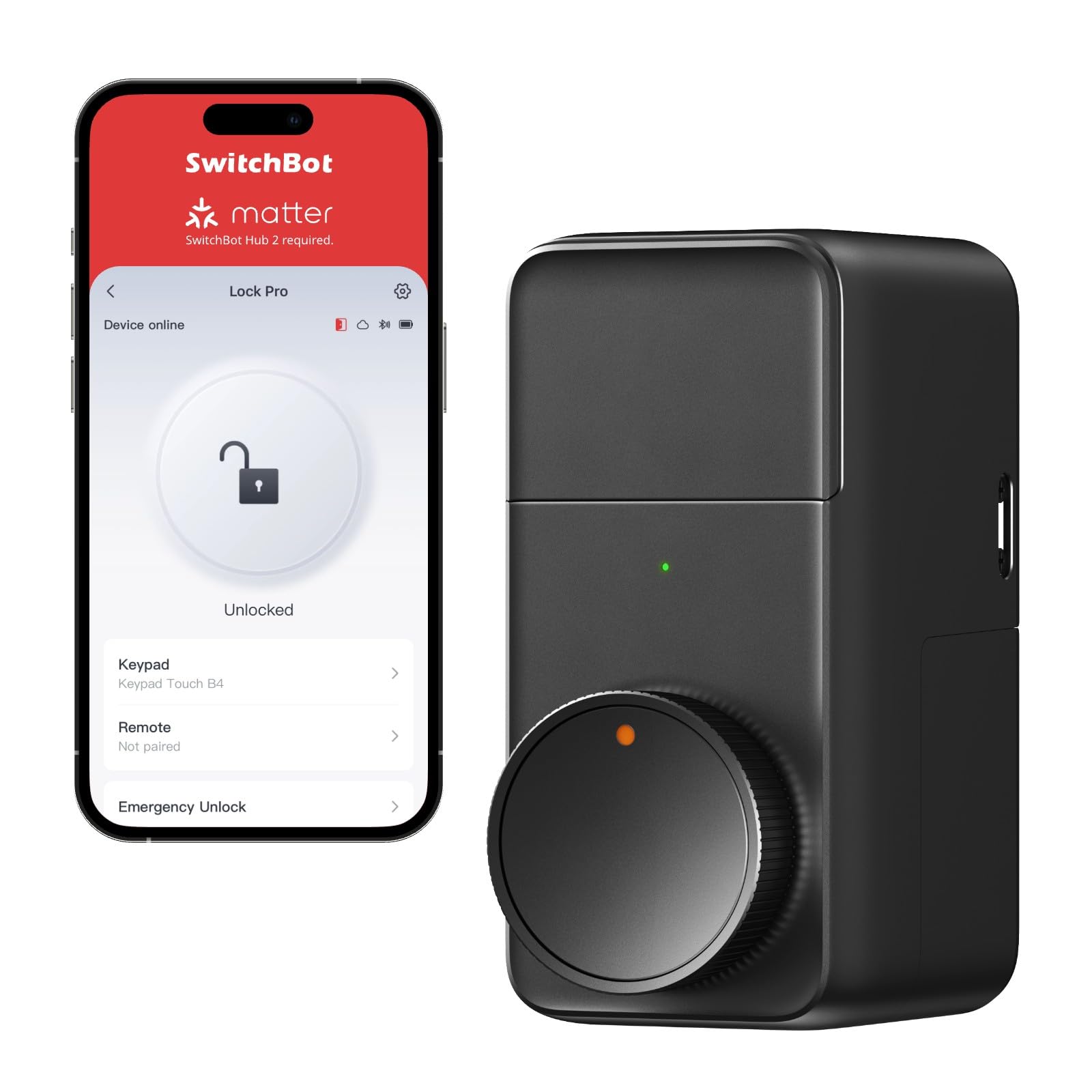 Switchbot Smart Lock Pro, Keyless Entry Door Lock, Smart Door Lock Front Door, Electronic Smart Deadbolt, Fits Your Existing Deadbolt In Minutes, Add Hub2 To Support Matter, Alexa And Google