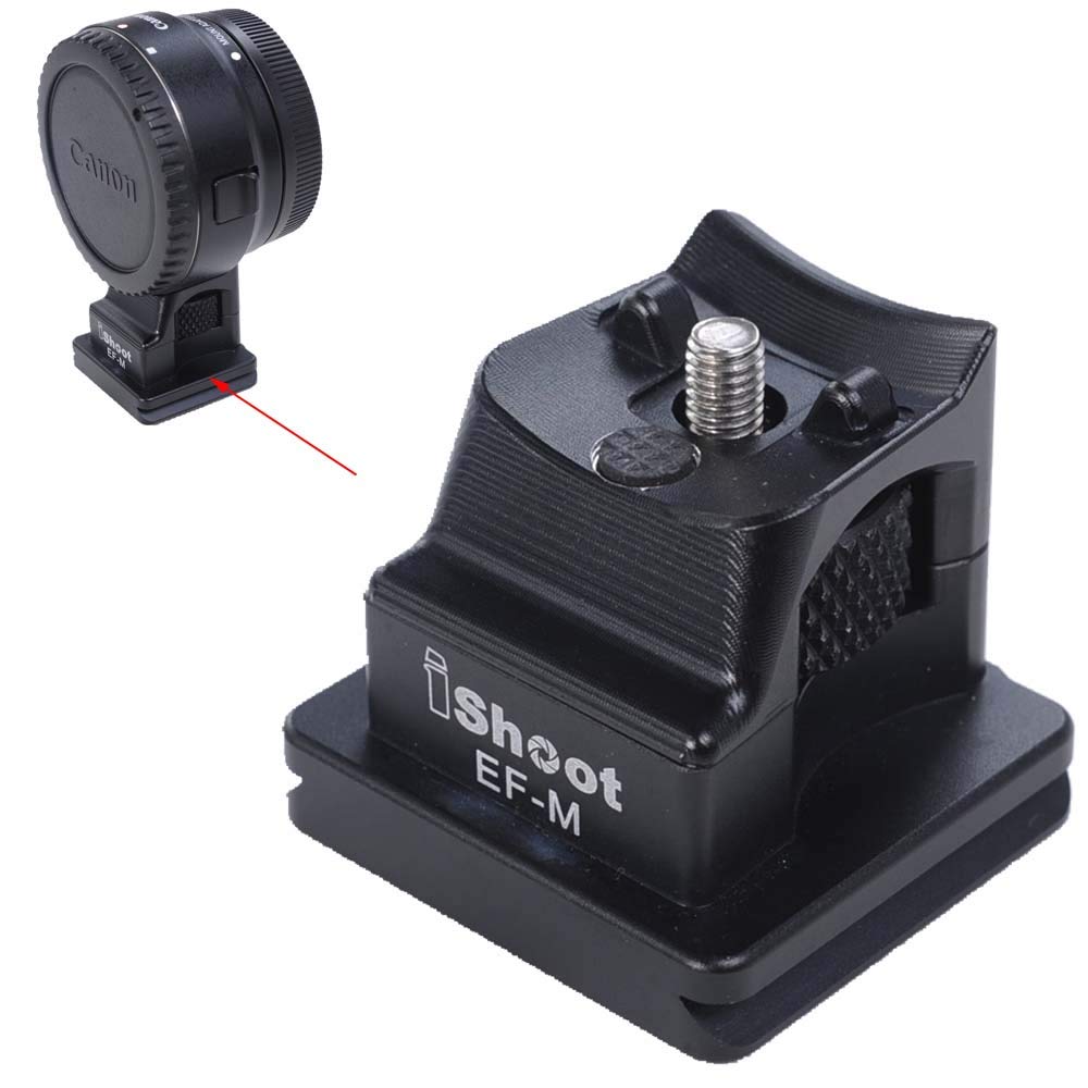 Ishoot Tripod Mount Ring Base Lens Collar Foot Replacement Stand For Canon Ef-Eos M Camera Eos-M Ef-S Lens Mount Adapter Ring, Bottom Is Quick Release Plate Compatible With Arca-Swiss Fit Ball Head
