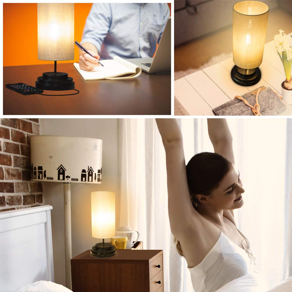 Aultra Led Touch Table Lamp - Table Lamp Shade With Dimmable Touch Control Features & Phone Charging Port Used For Nightstand, Desk Lamp, & Bedroom Decor Light W/Adapter