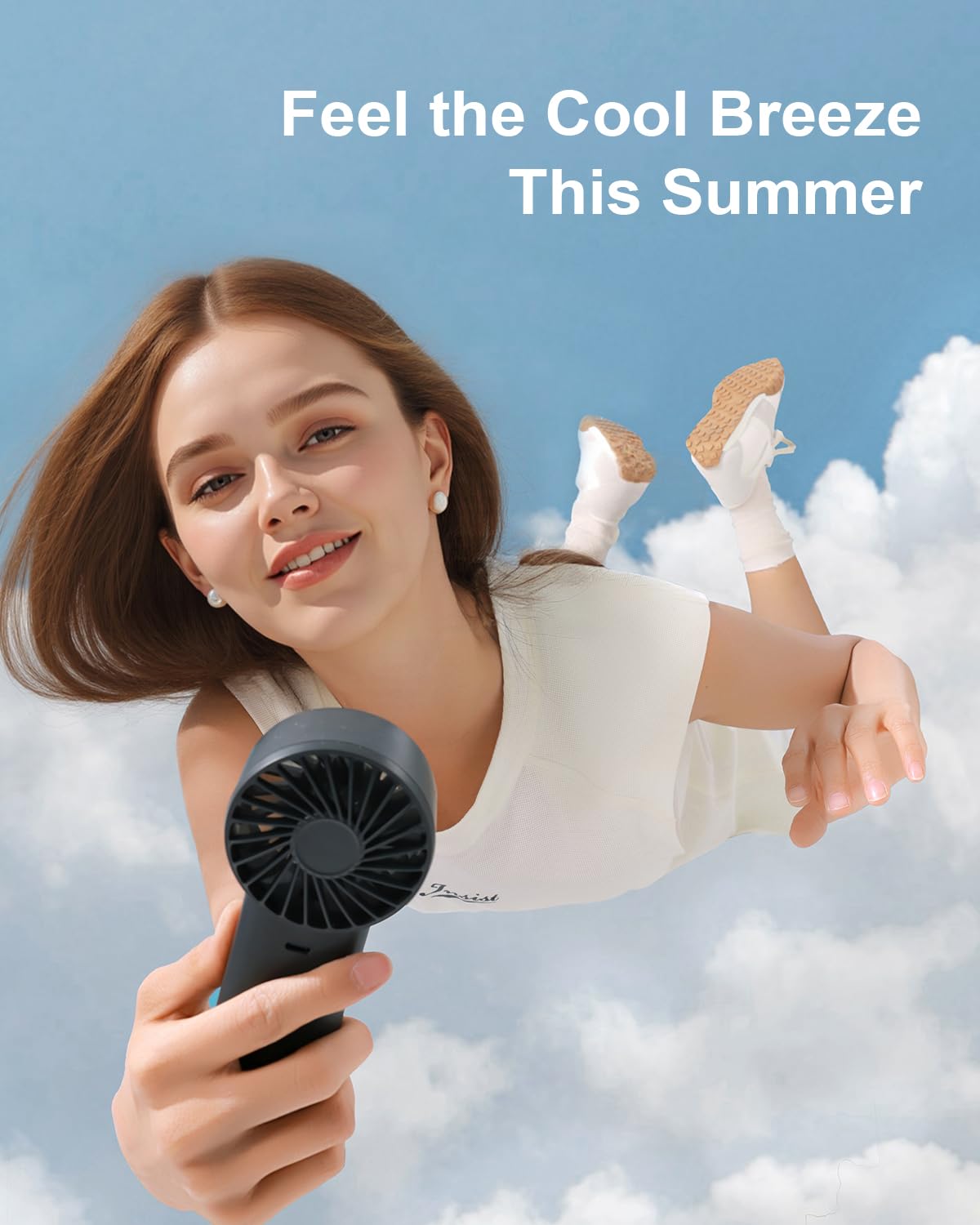 Portable Handheld Fan,100-Speed Adjustable Personal Rechargeable Fan With Led Display, Lanyard, Mini