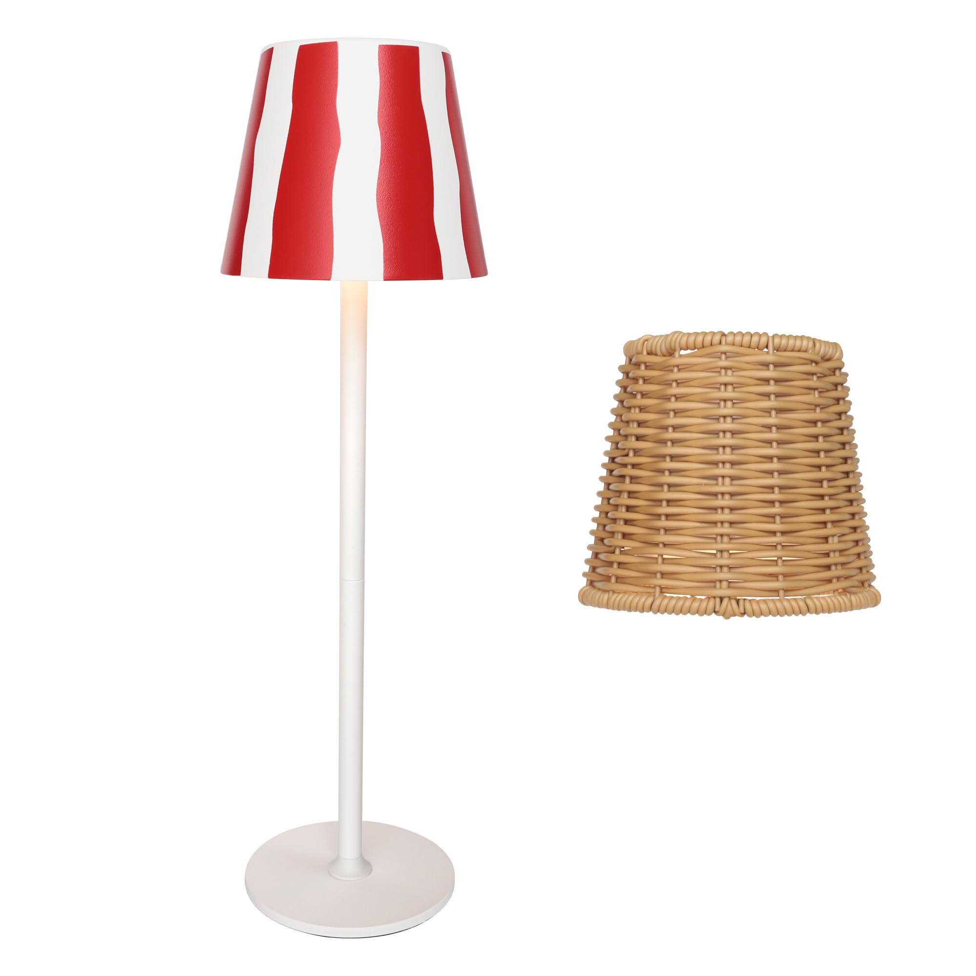 Mr. White Outdoor Waterproof Cordless Wireless Rechargeable Portable Top Touch Battery Operated Powered Led Table Lamp Desk Lamp Lights For Restaurant Kitchen Patio Dinner Dining (Red)