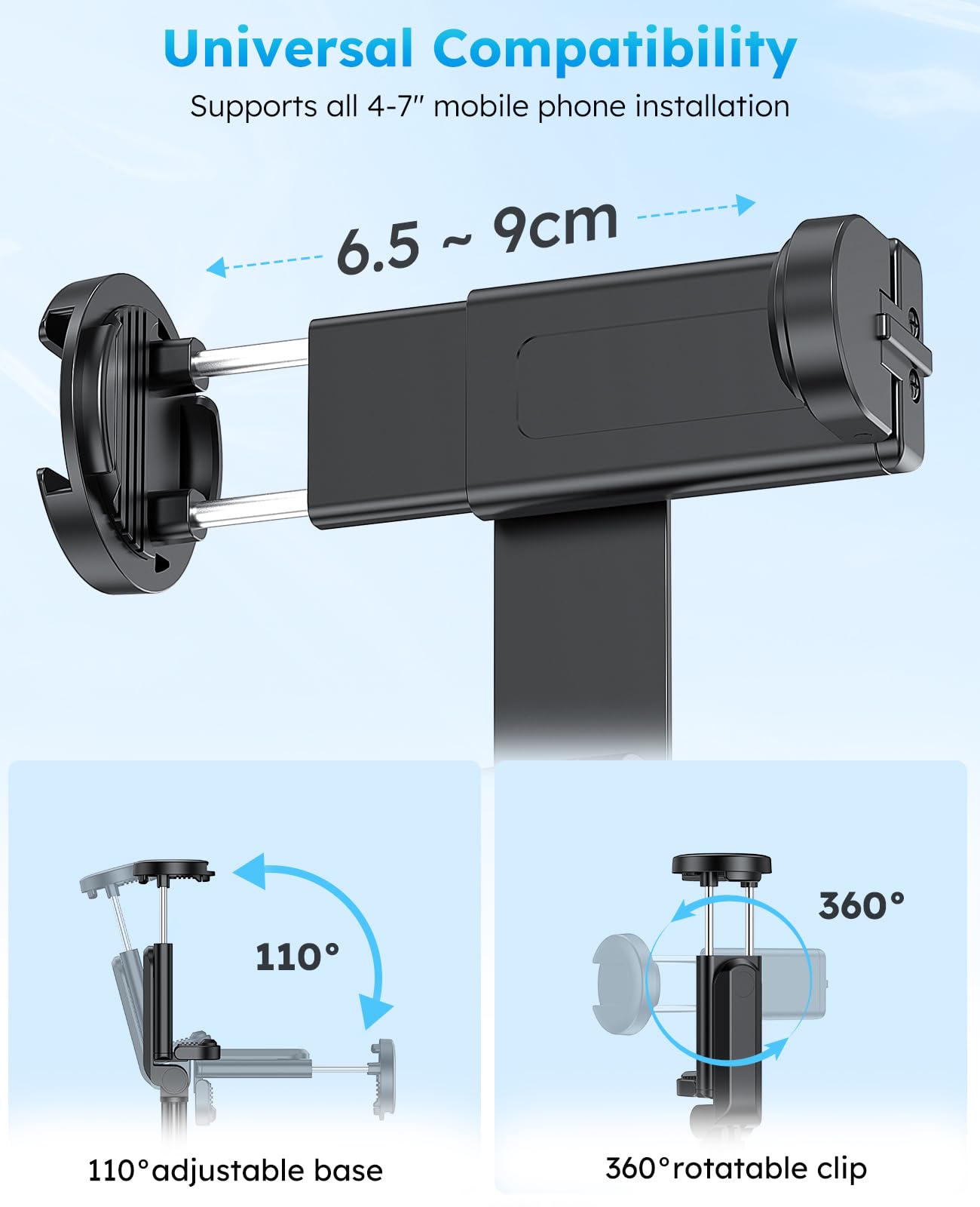 Vrig Direct Vrig 63" Phone Tripod&Selfie Stick For Iphone,Integrated Selfie Stick With Bluetooth Shutter,Cell Phone Tripod Stand For Video Recording Compatible With Iphone 16/15/14/13/All
