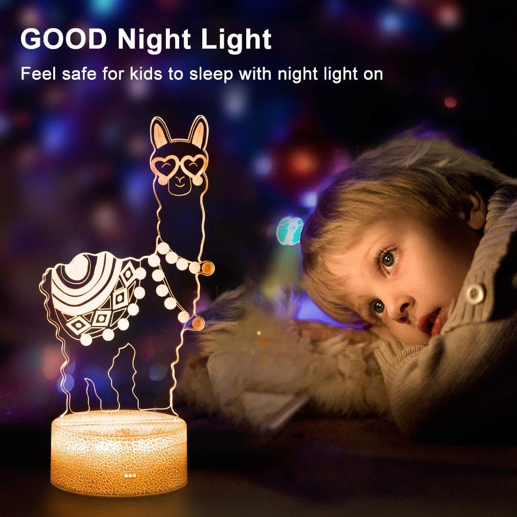 Whatook Alpaca Llama 3D Optical Illusion Lamp,16 Colors Change With Remote & Touch Control, Llama Night Light For Kids Bedroom Home Office Decor, Lama For Girls Boys Birthday Alpaca Lovers