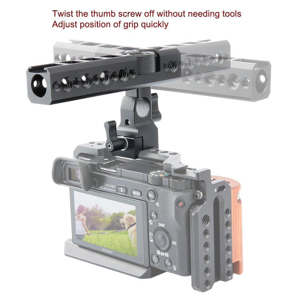 Niceyrig Quick Release Nato Top Handle With 15Mm Rod Clamp, Cold Shoe Mounts For Dslr Camera/Camcorder/Cinema Camera Cage