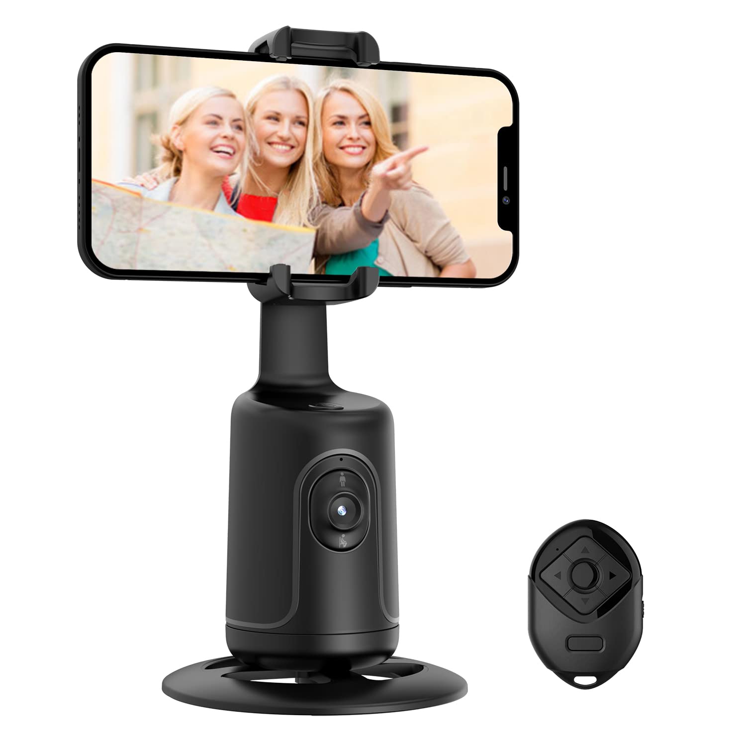 Korecase Auto Face Tracking Phone Holder With Remote,360°Rotation Following Face Body Smart Shooting Tracking Tripod Phone Camera Mount For Live Vlog,Tiktok,Rechargeable Battery,No App,Black