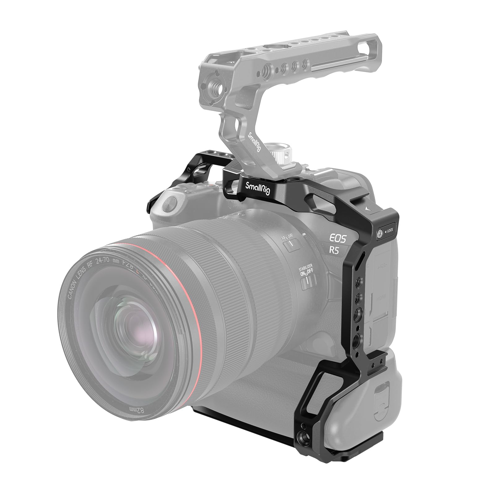 Smallrig R5 / R6 Camera Cage For Canon R5 / R6 With Bg-R10 Battery Grip, Aluminum Alloy Film Movie Making Camera Video Cage With Shoe Mount 3464B