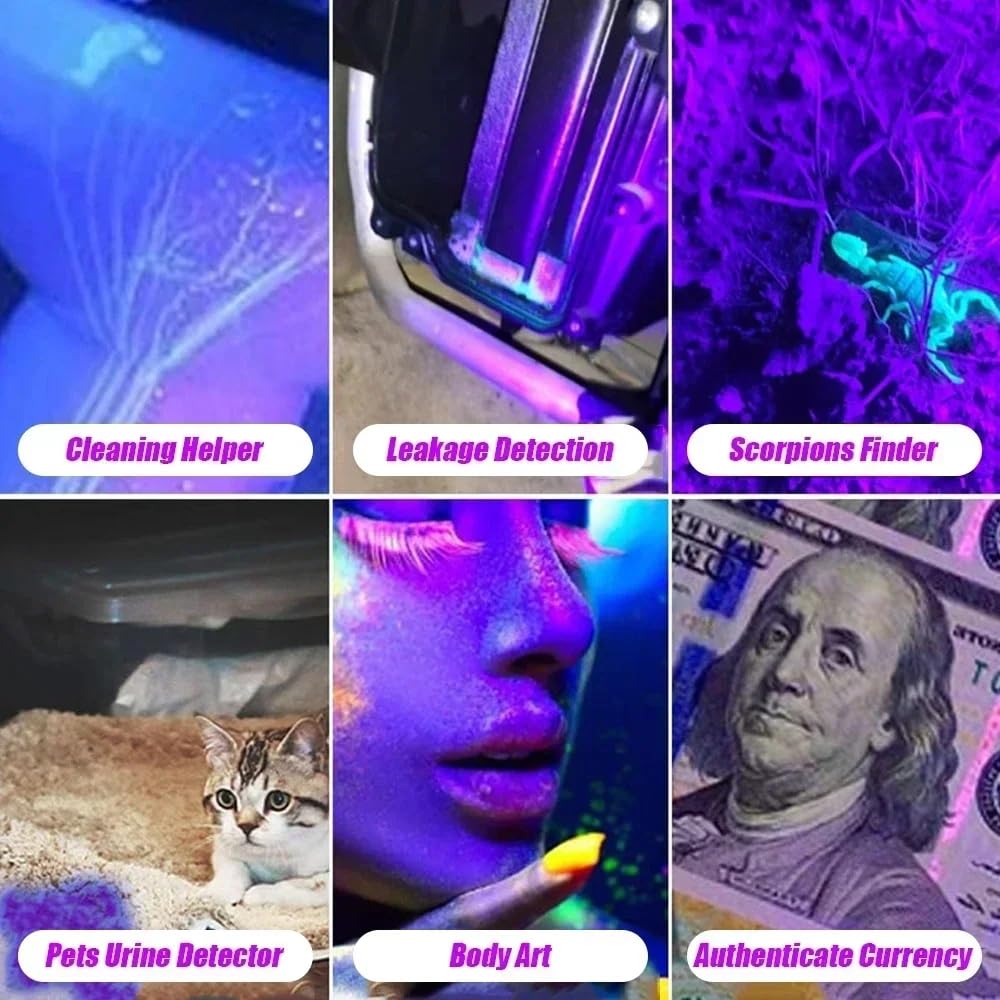 Xlentgen 20W Uv Light Flashlight 365Nm, Black Light Ultraviolet Flashlights, For Resin Curing Fishing, Dry Glue, Minerals Ringworm, Fluorescent, Scorpion, Rockhounding, Pet Urine Detector