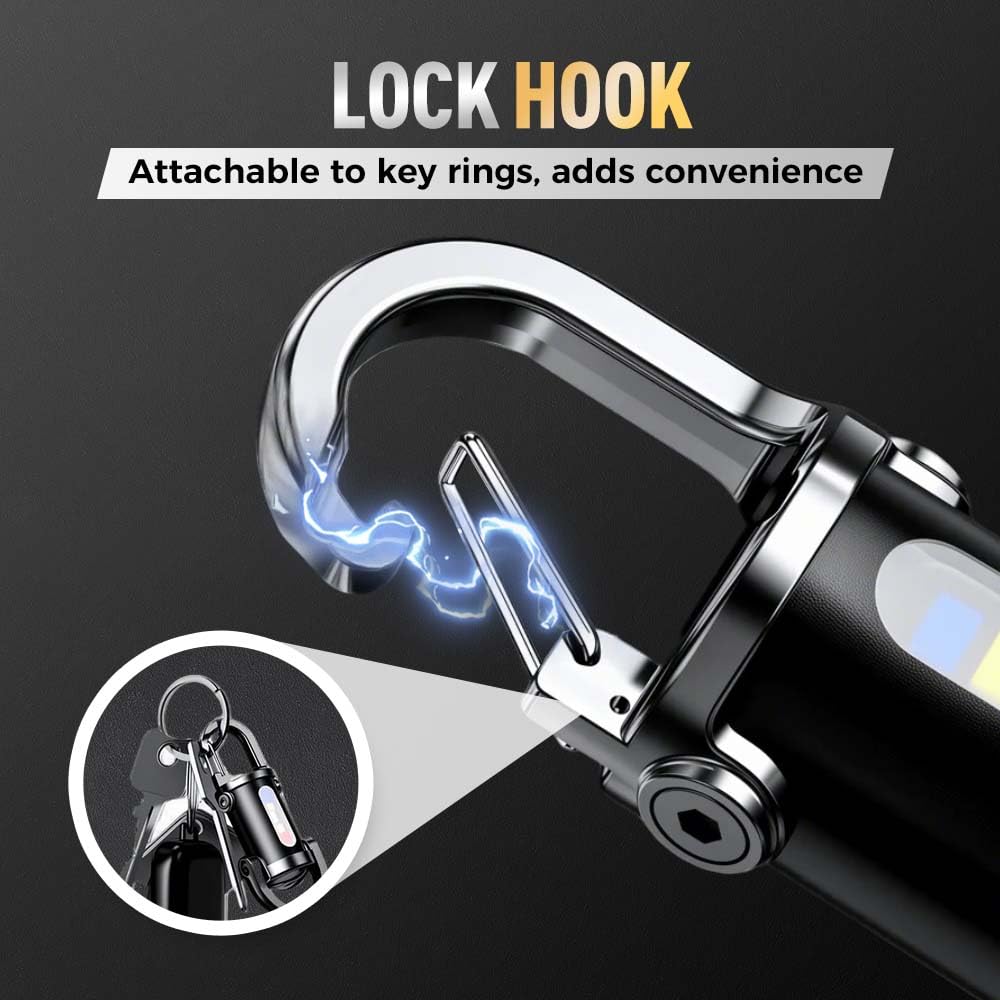 Drkicsy Mini Keychain Flashlight, Usb Rechargeable Portable Flashlights Key Chain Light, Waterproof Small Keychain Light Tiny Flashlight For Outdoor (Black)