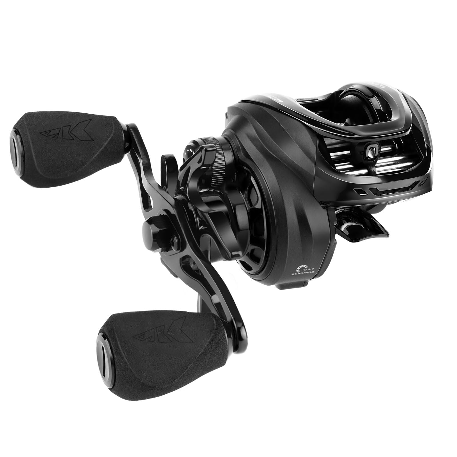 Kastking Zephyr Baitcasting Fishing Reel, Halo Xii Magnetic Braking System Baitcaster Reel, 7+1 Double Shielded Stainless Steel Bb, 7.2:1 High-Speed Gear Ratio, 18Lb Triple Disc Carbon Fiber Drag