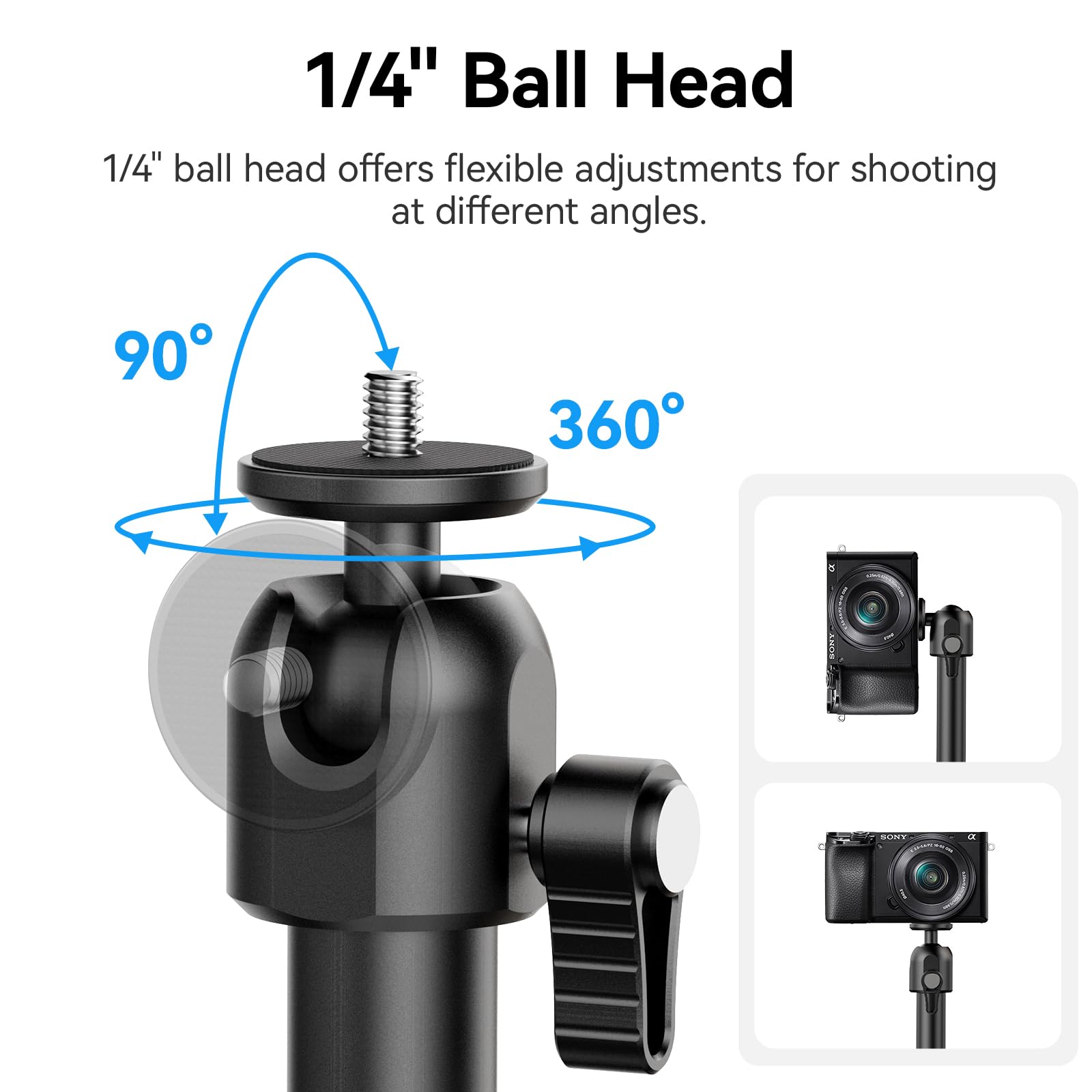Ulanzi Zj04 Magic Arm Camera Wall Mount Overhead Mount, 70Cm/27.6Inch Aluminum Adjustable Articulating Arm W 1/4" Ball Head For Cameras Dslr Lights Mount For Live Streaming/Photo Video Shooting