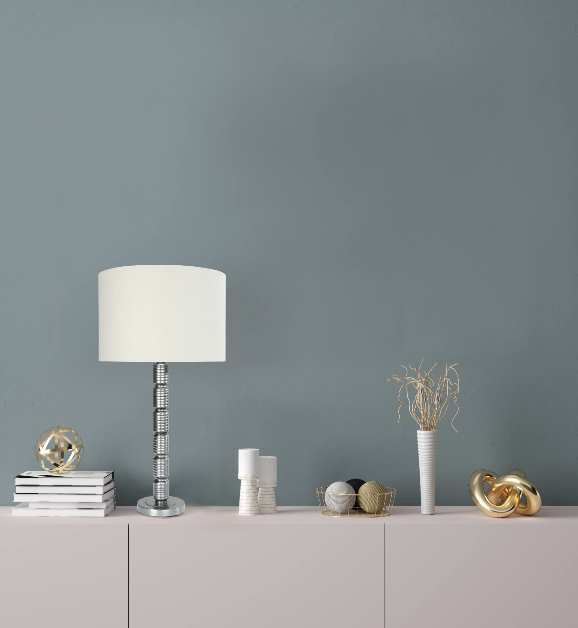 Creative Co-Op Faceted Metal Stacked Column Design Table Lamp, 28.75 Inch, Aged Pewter