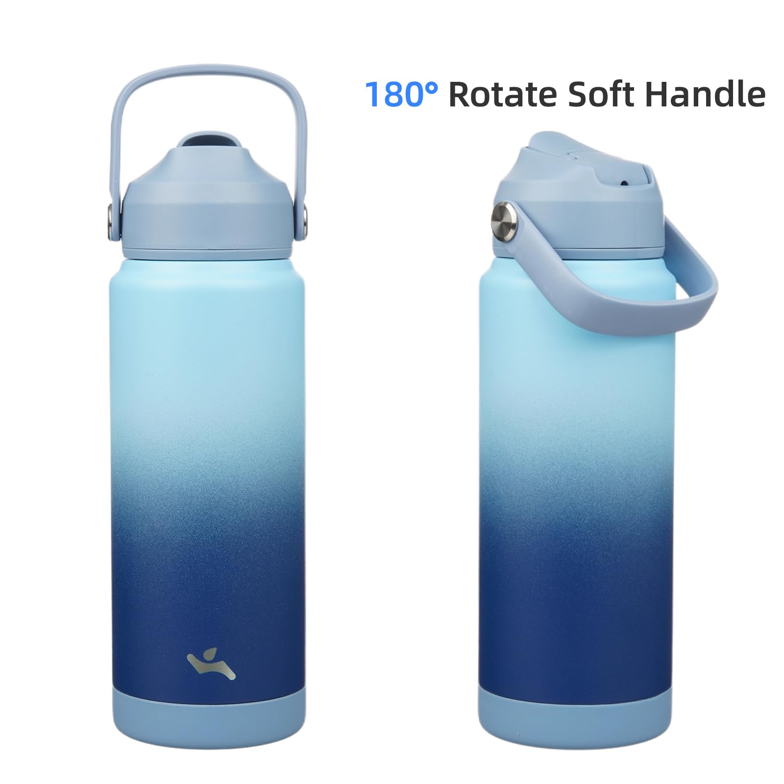 Insulated Water Bottle With Straw Lid,24 Oz Stainless Steel Vacuum Metal Bottle