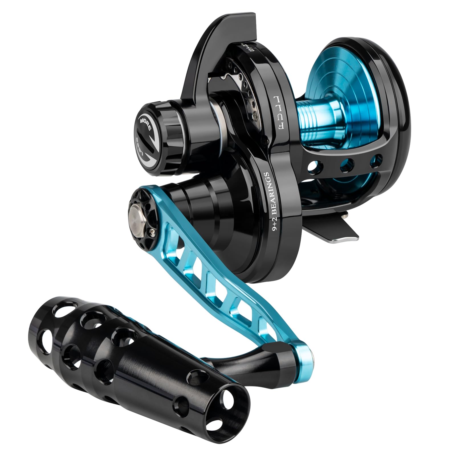 Thkfish Slow Pitch Jigging Reel, 55Lbs Max Drag 6.3:1,9+2 Stainless Bb Lever Drag Saltwater Heavy Duty Trolling Reel Slow Jigging Reel Saltwater Fishing,Right Hand Retrieve