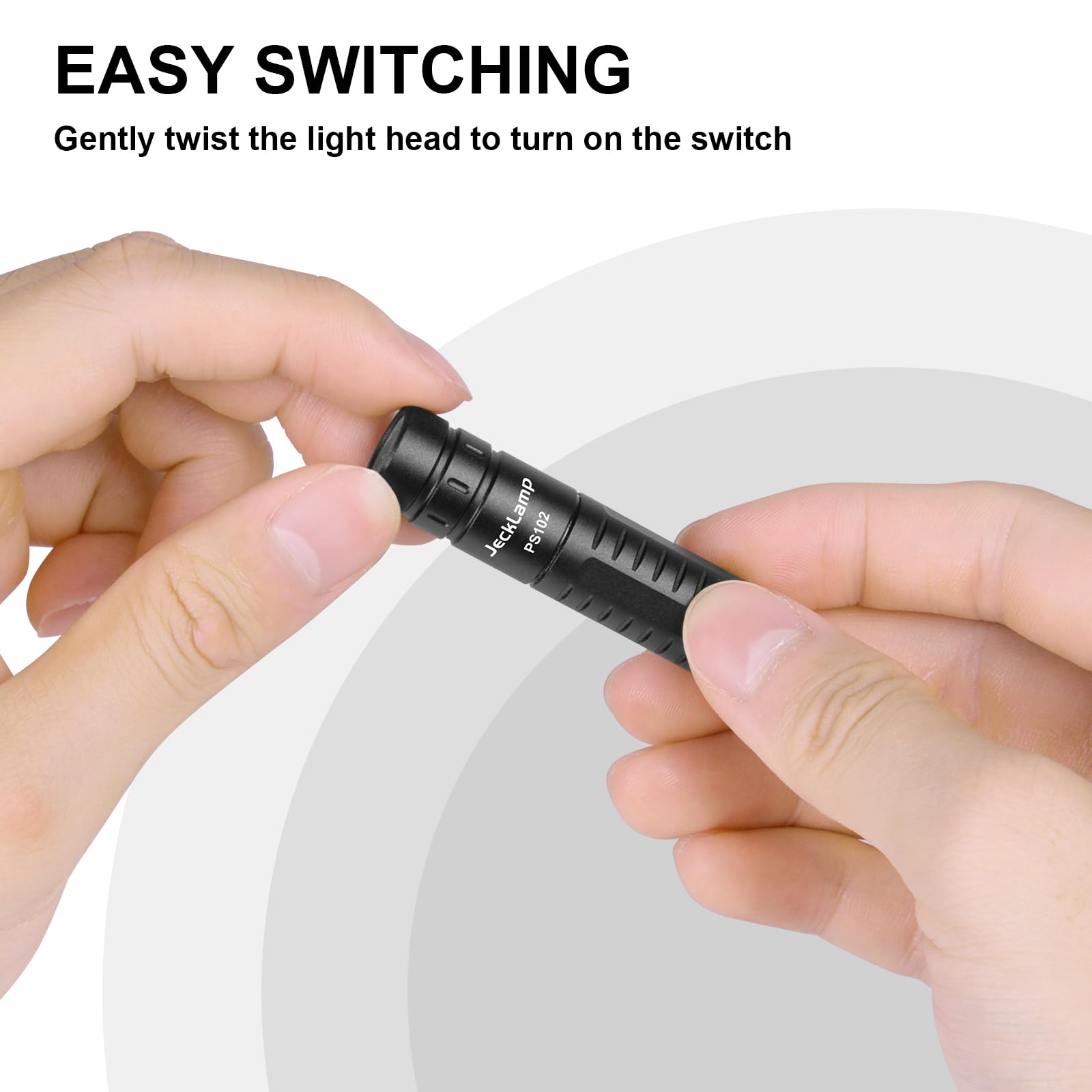 Jecklamp Rechargeable Keychain Flashlight, 180 Lumens Edc Pocket Flashlight, Tiny Led Flashlight With Built-In Battery For Everyday Carry, Camping, Emergency, Black