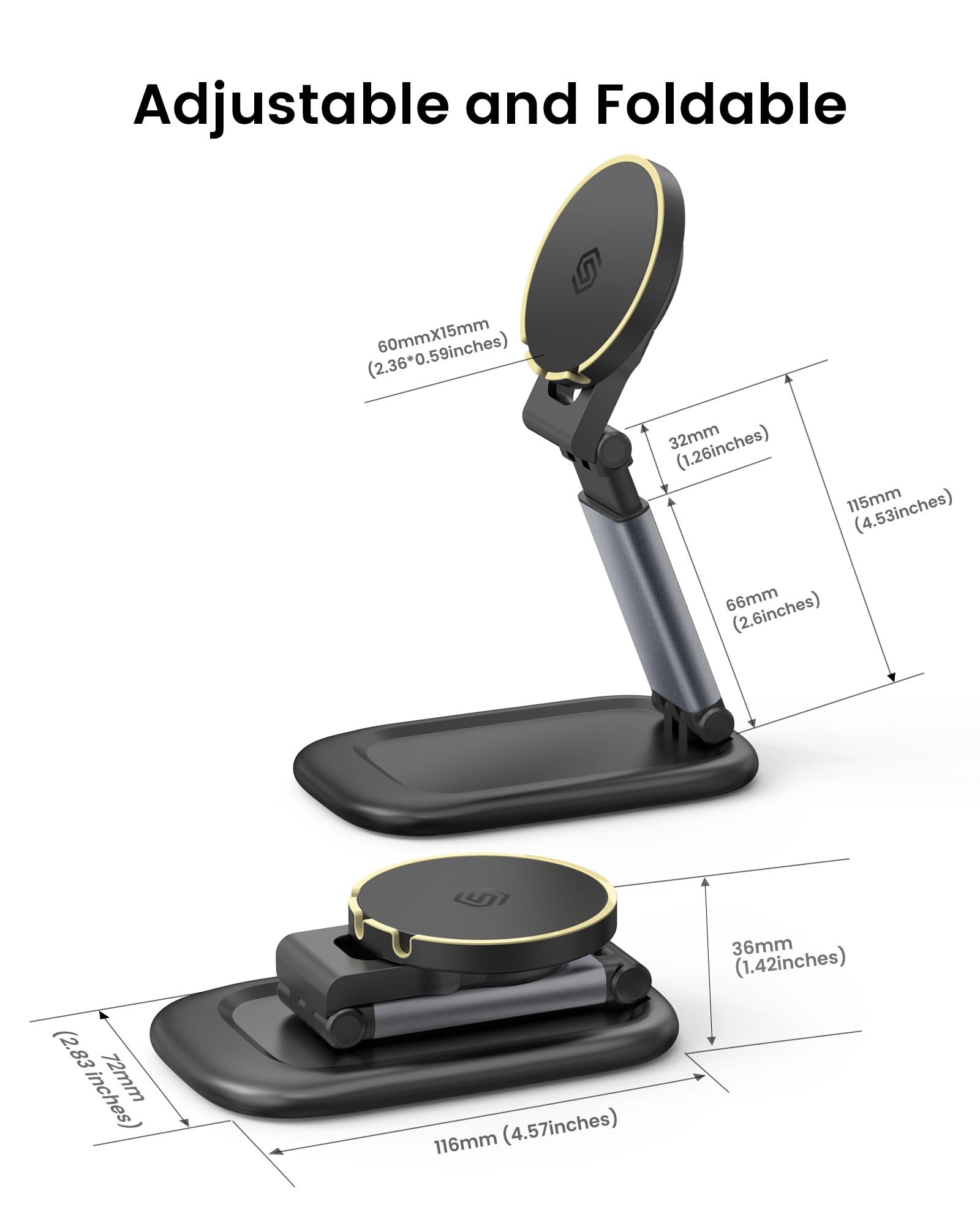 Sodi Continuity Camera Mount For Macbook&Iphone，Mag-Safe Webcam Mount Stand For Desk, Adjustable & Foldable Magnetic Phone Stand Compatible With Os Ventura, Iphone 16/15/14/13/12 Series Facetime
