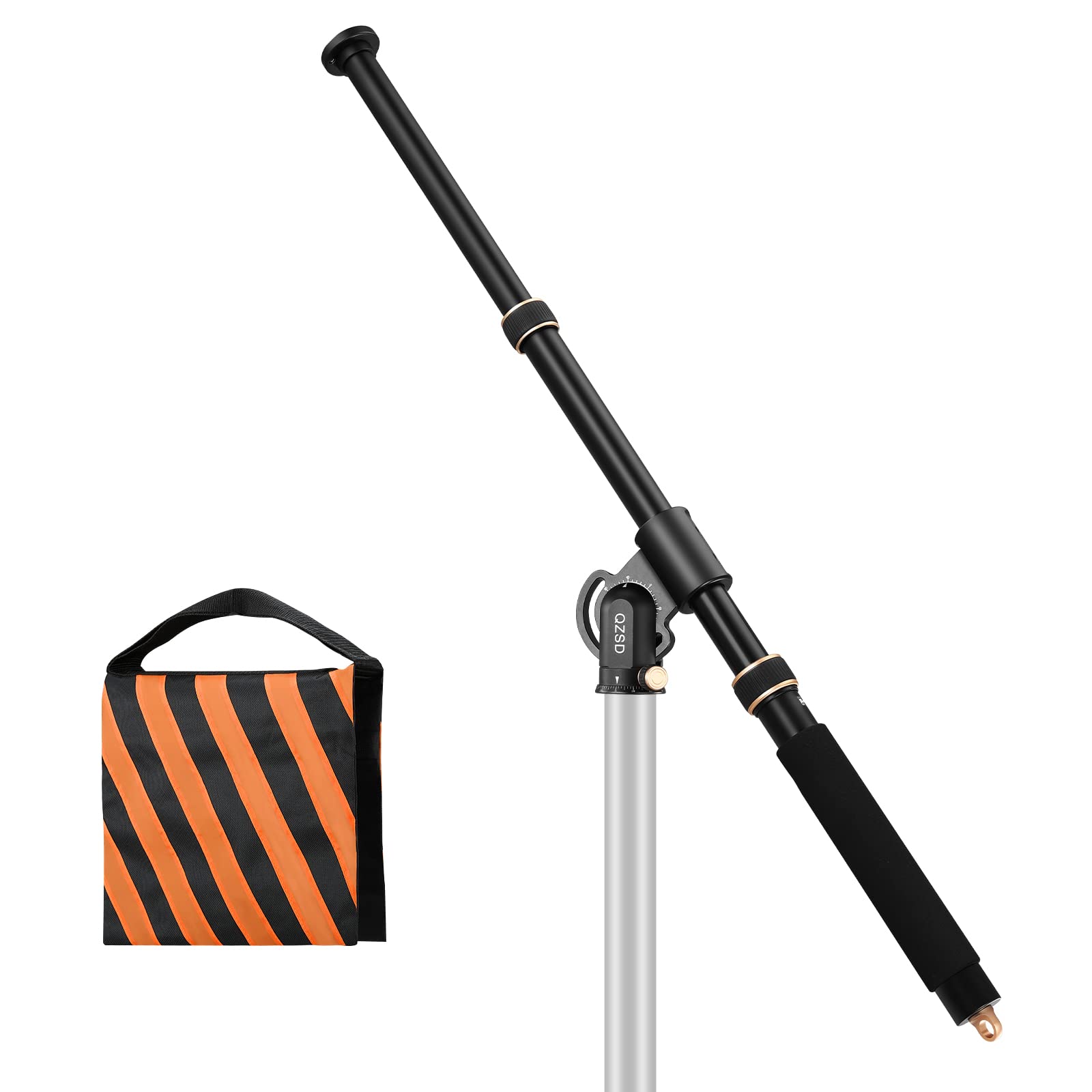 Soonpho Ql-02 Heavy Duty Extension Boom Arm Bar, 1.5Ft To 3.4Ft Adjustable Aluminum Alloy Crossbar Holding Arm With Sand Bag For Photography Light Stand Tripod,Softbox,Studio Strobe