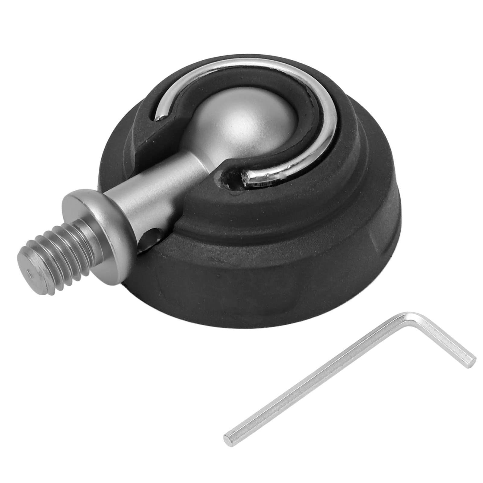 Vbestlife Stainless Steel Rubber Tripod Foot Pad, Non Slip Camera Tripod Foot Replacement, 50Mm Diameter, Ball Head Design, 3/8In Screw Interface