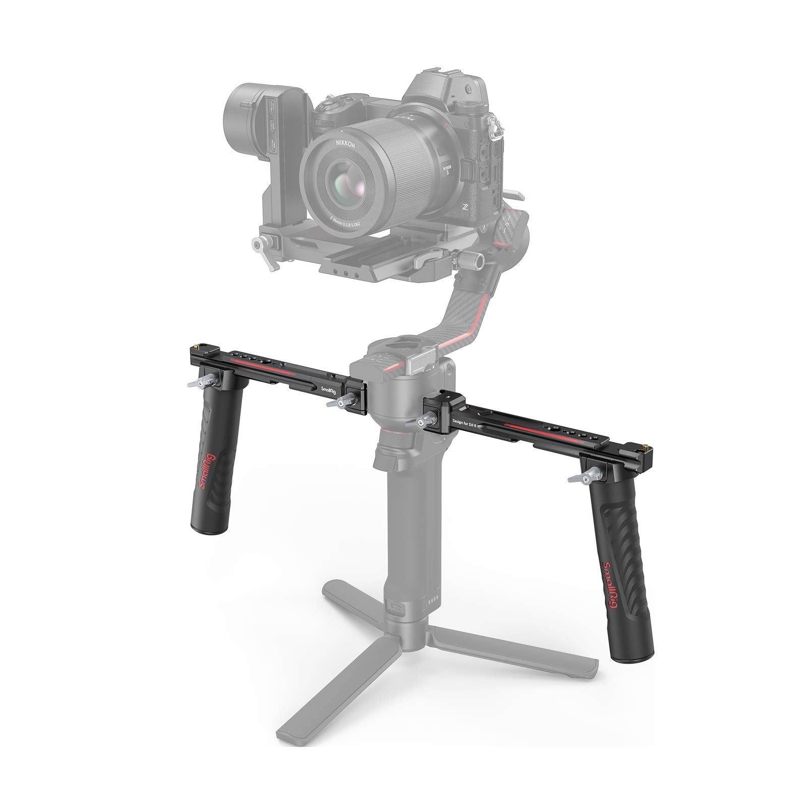 Smallrig Dual Handle Handgrip For Dji Rs 4 /Rs 4 Pro/Rs 3 / Rs 3 Pro/Rs 2 / Rsc 2 Gimbal, Gimbal Handle Grip With Nato Rails, Cold Shoe, 1/4"-20 & 3/8"-16 Threaded Holes