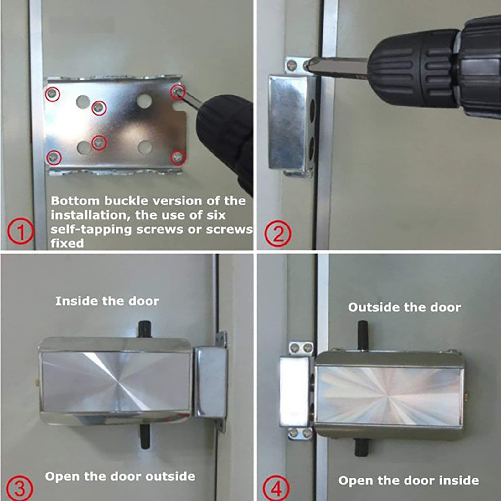 Vluoo Electronic Deadbolt Door Lock, Anti-Theft Remote Deadbolt Door Lock Zinc Alloy Remote Lock For Door With 4 Remote Controls