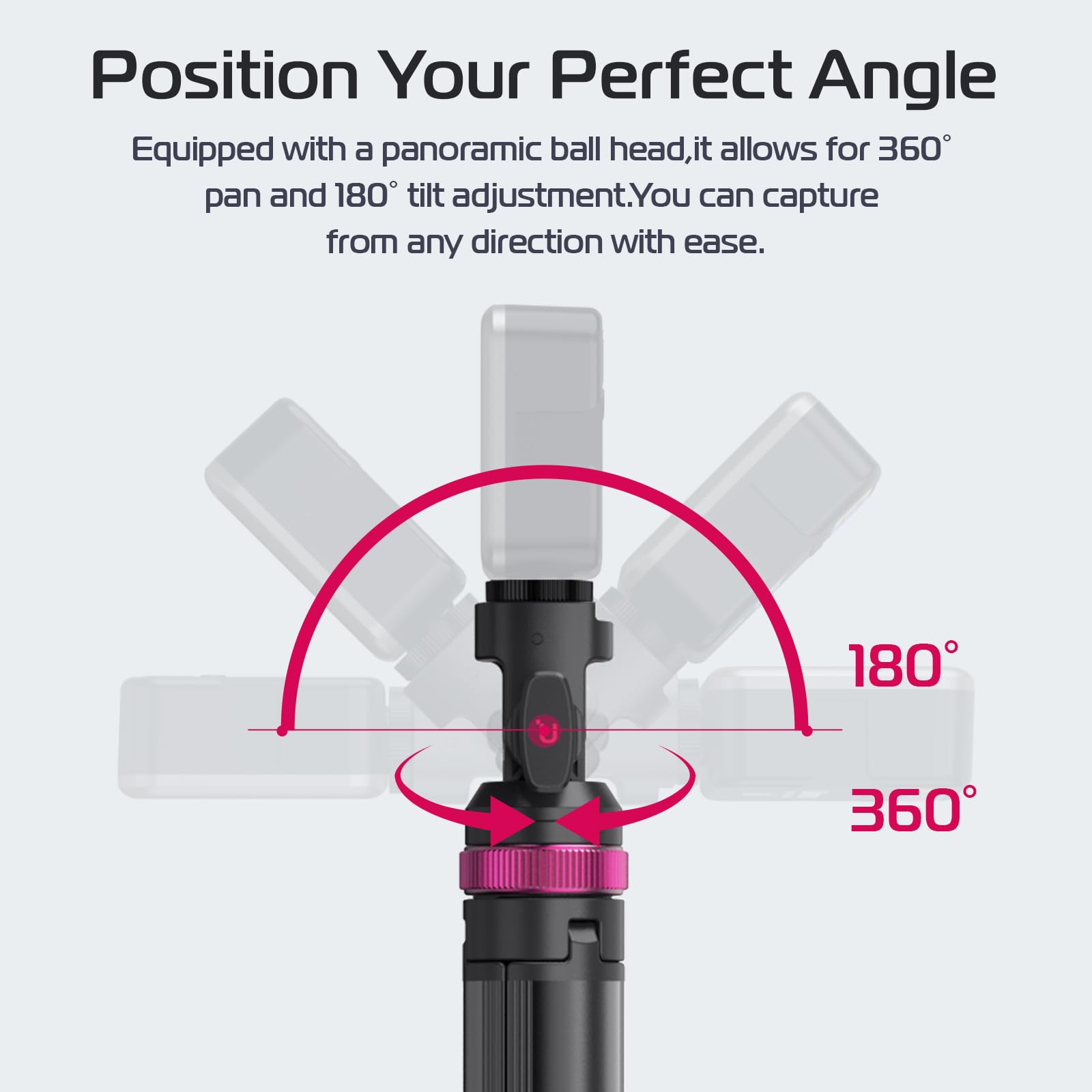 Ulanzi Mt-89 Extendable Tripod Aluminum, 82" Portable Adjustable Light Stand With 1/4" Screw Quick Release, 360° Ball Head Camera Phone Tripod For Camera Video Light Smartphone, Lightweight For Travel